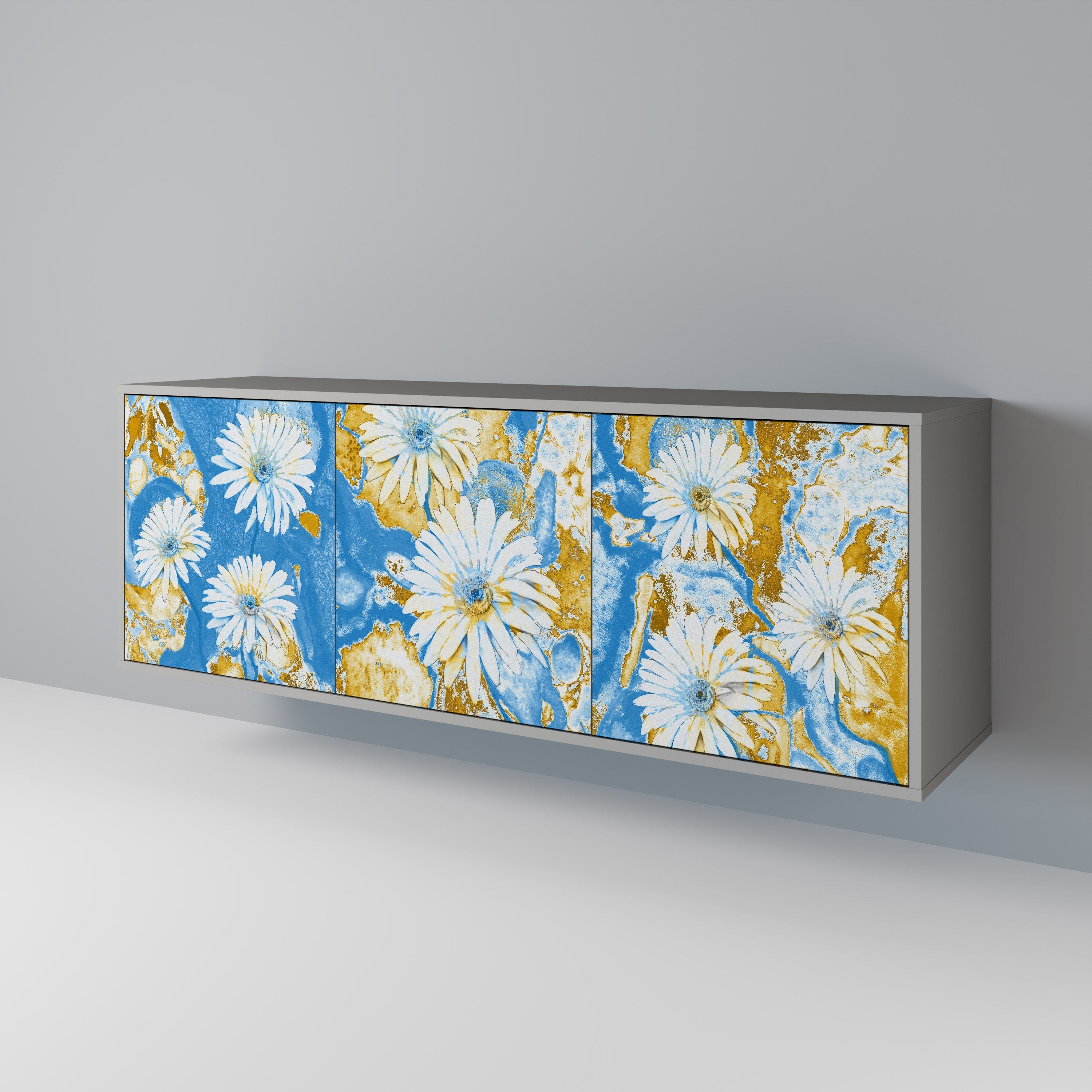DAISY LUXE Sideboard mit 3 Türen in grauer Ausführung