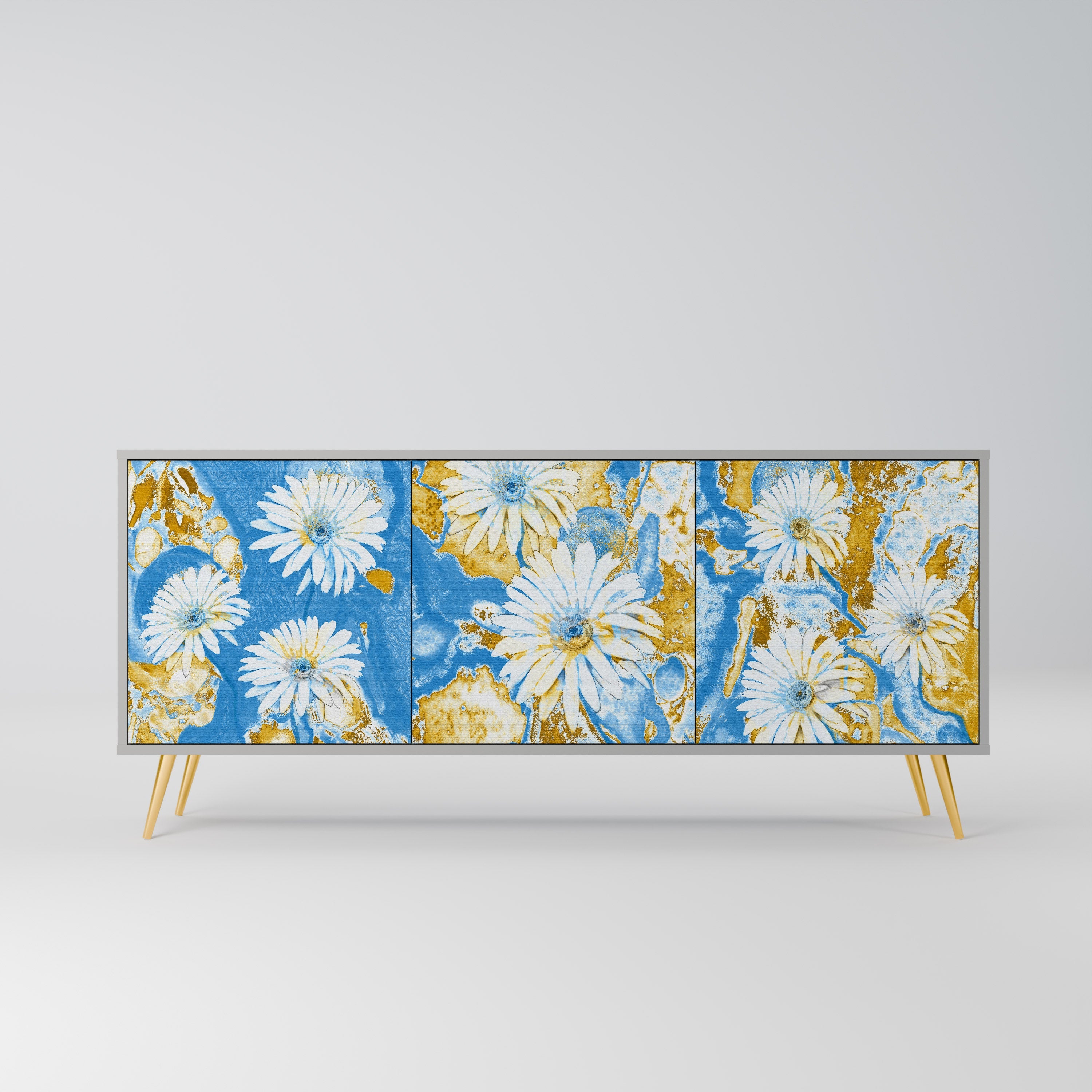DAISY LUXE Sideboard mit 3 Türen in grauer Ausführung