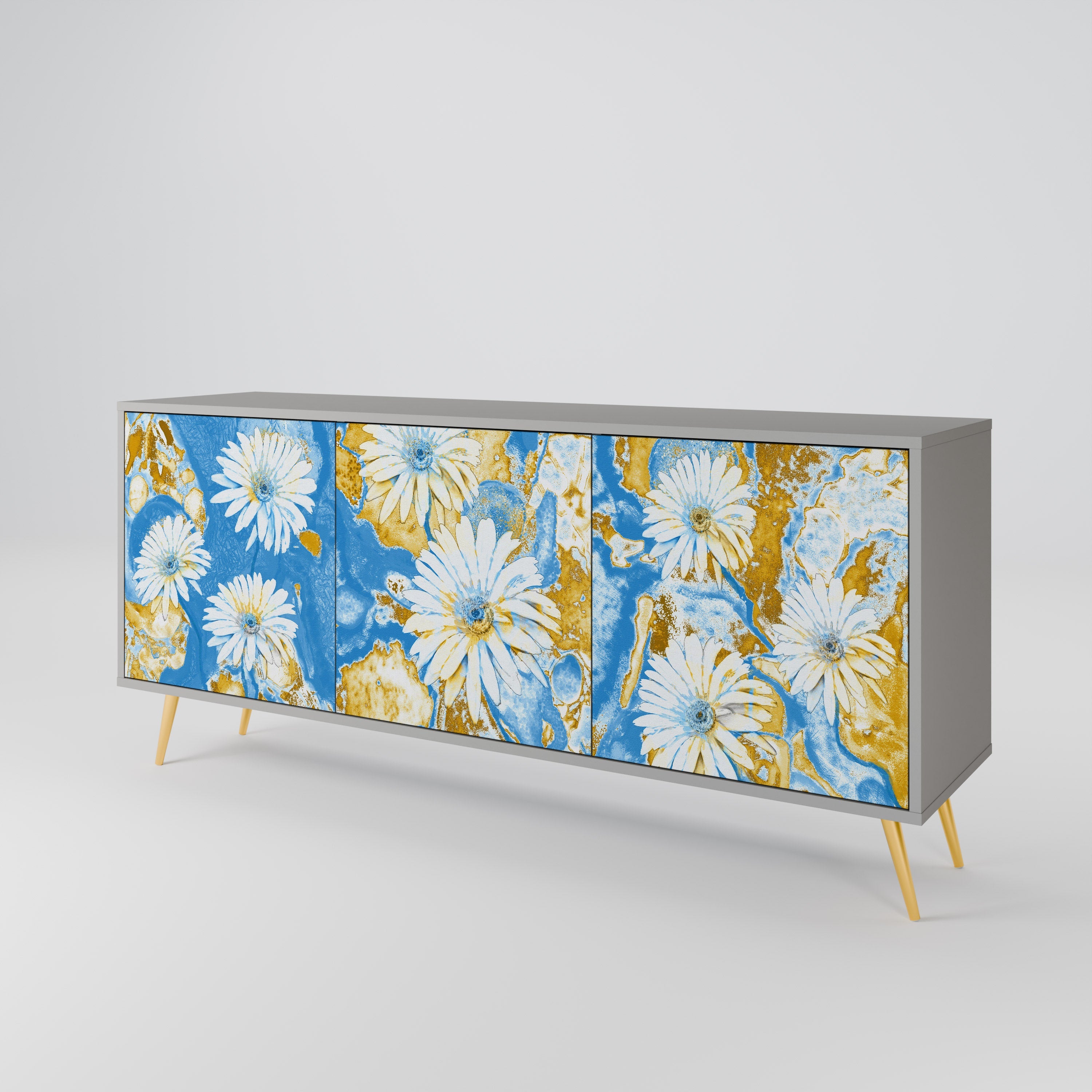 DAISY LUXE Sideboard mit 3 Türen in grauer Ausführung