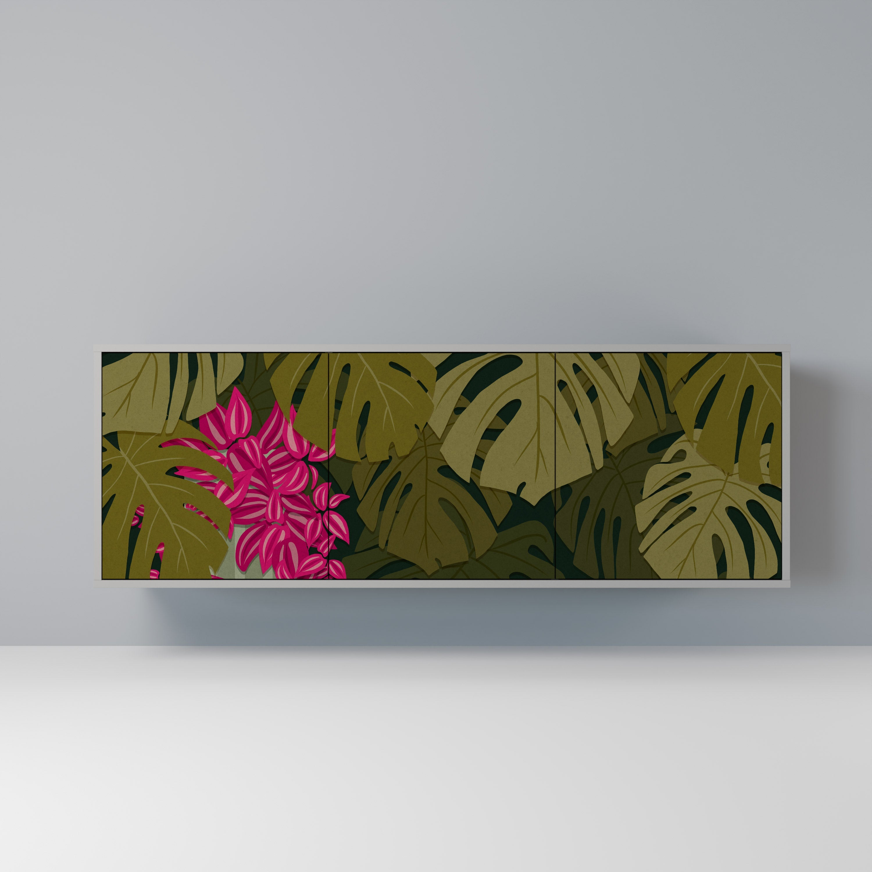 TROPICAL BEAUTY 3-türiges Sideboard in grauer Ausführung