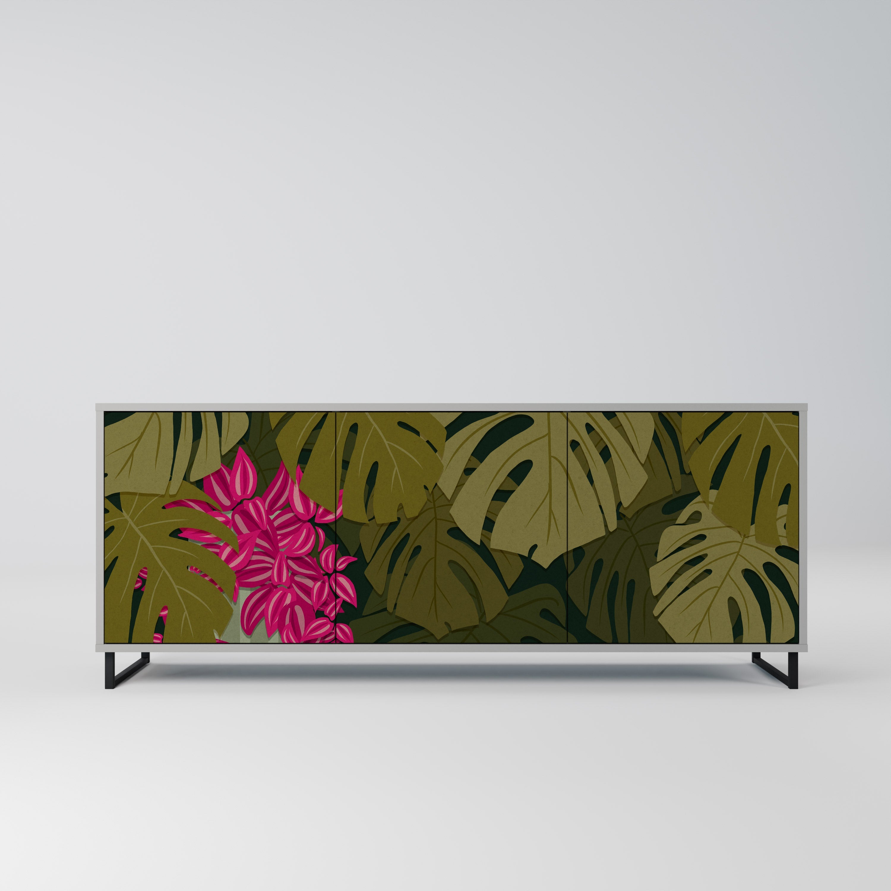 TROPICAL BEAUTY 3-türiges Sideboard in grauer Ausführung