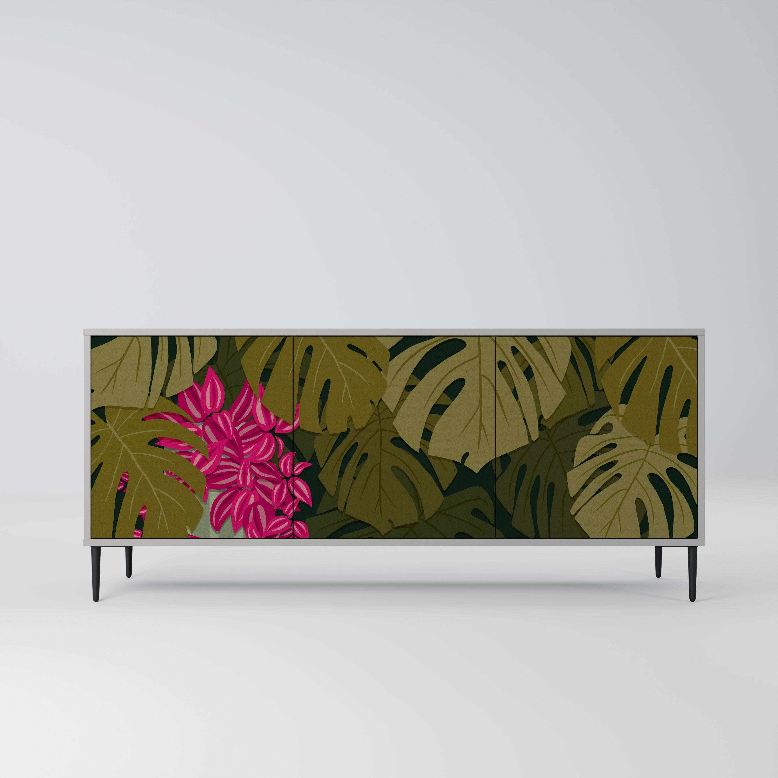 TROPICAL BEAUTY 3-türiges Sideboard in grauer Ausführung