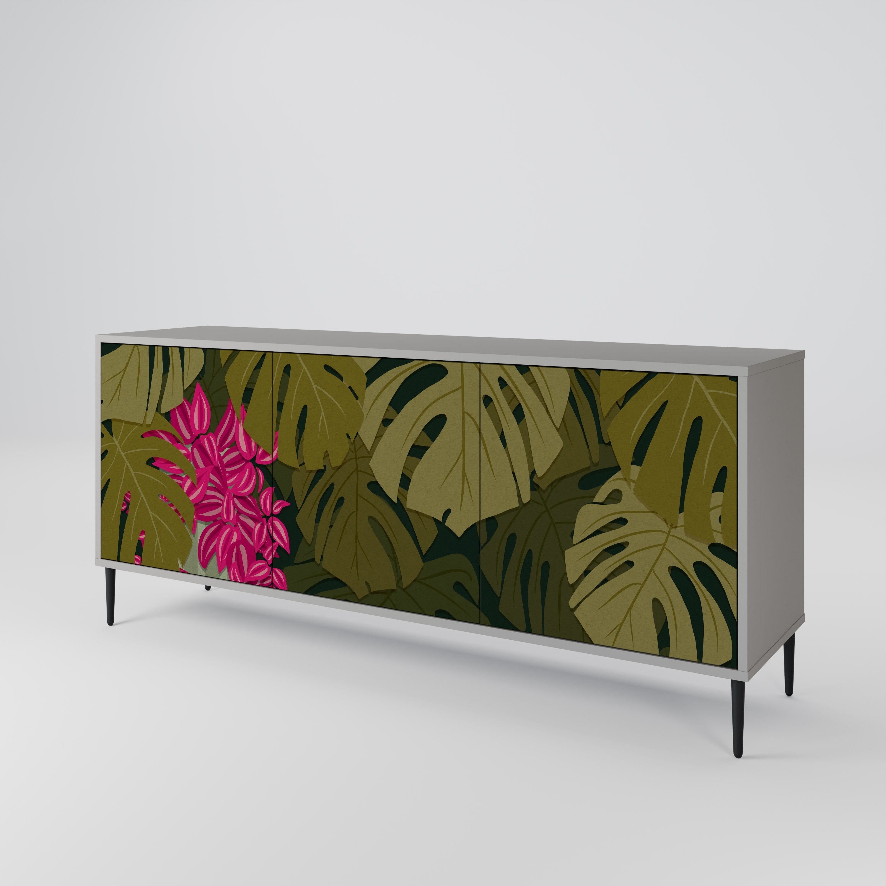 TROPICAL BEAUTY 3-türiges Sideboard in grauer Ausführung