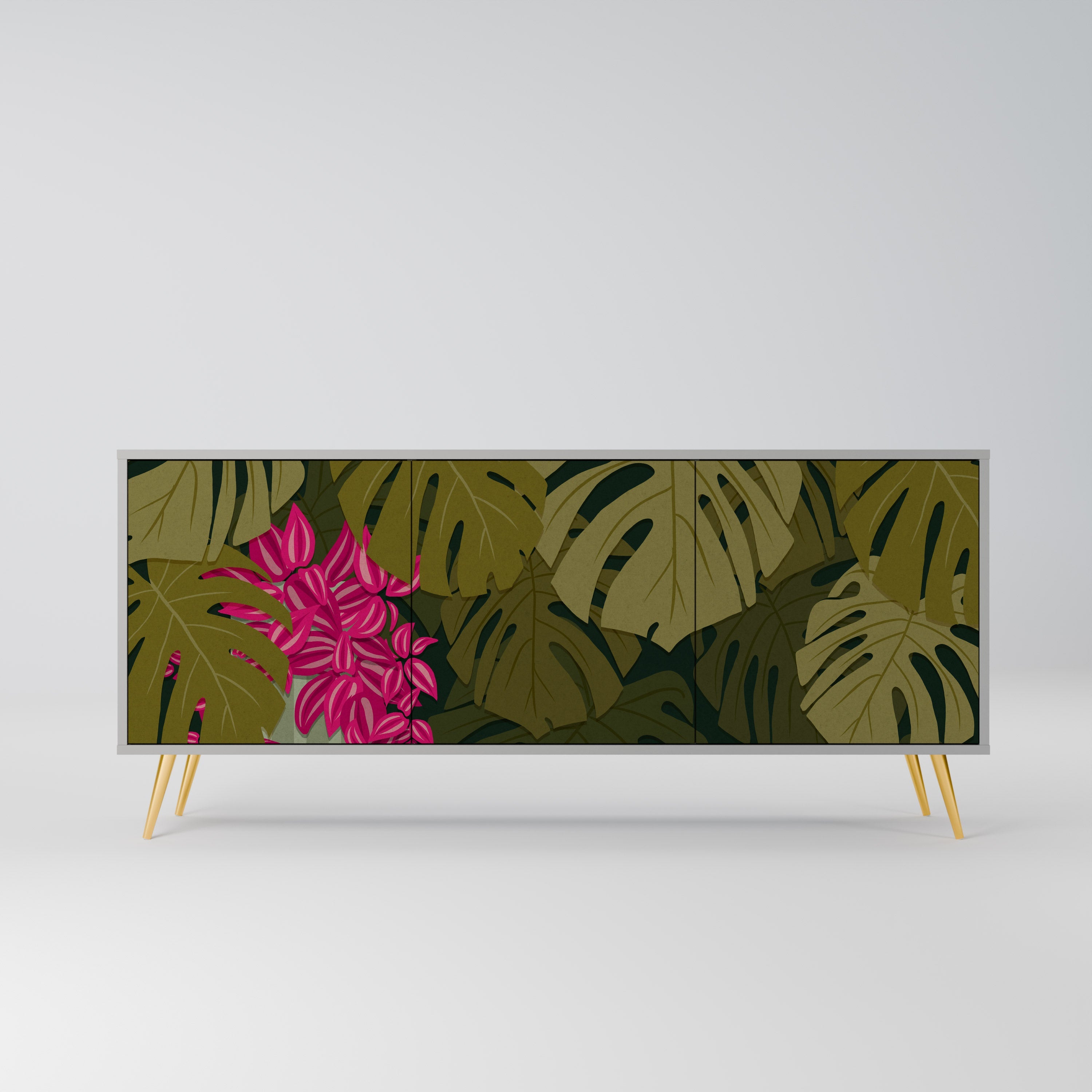 TROPICAL BEAUTY 3-türiges Sideboard in grauer Ausführung