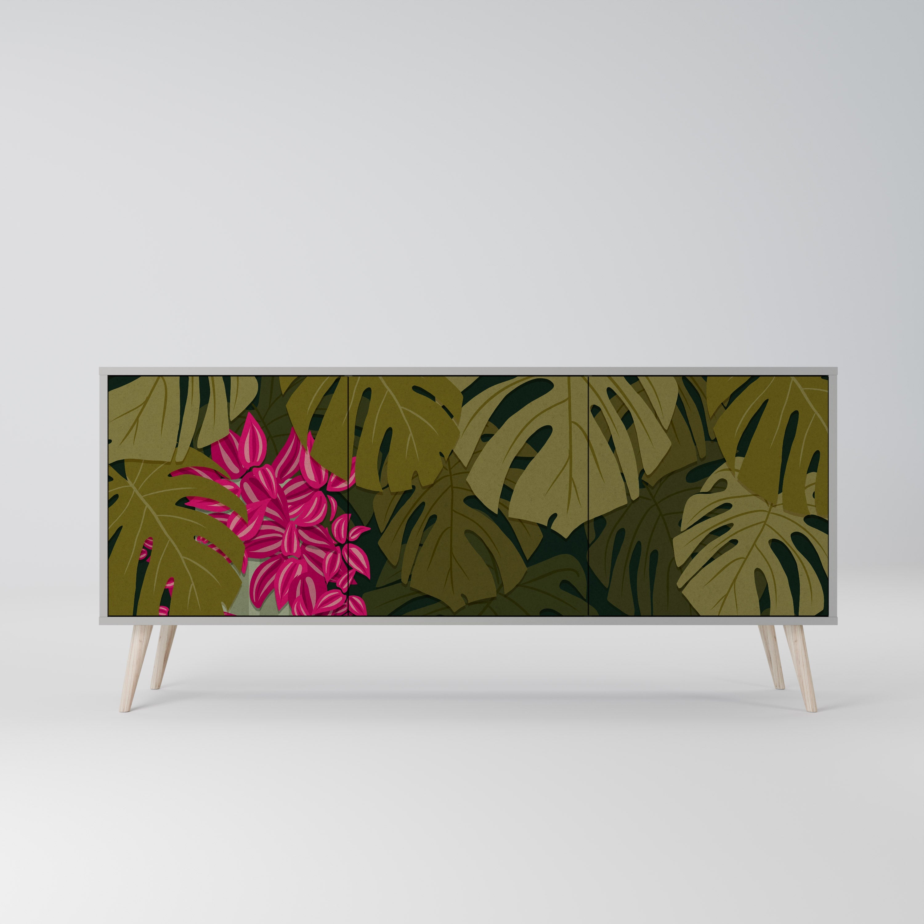 TROPICAL BEAUTY 3-türiges Sideboard in grauer Ausführung