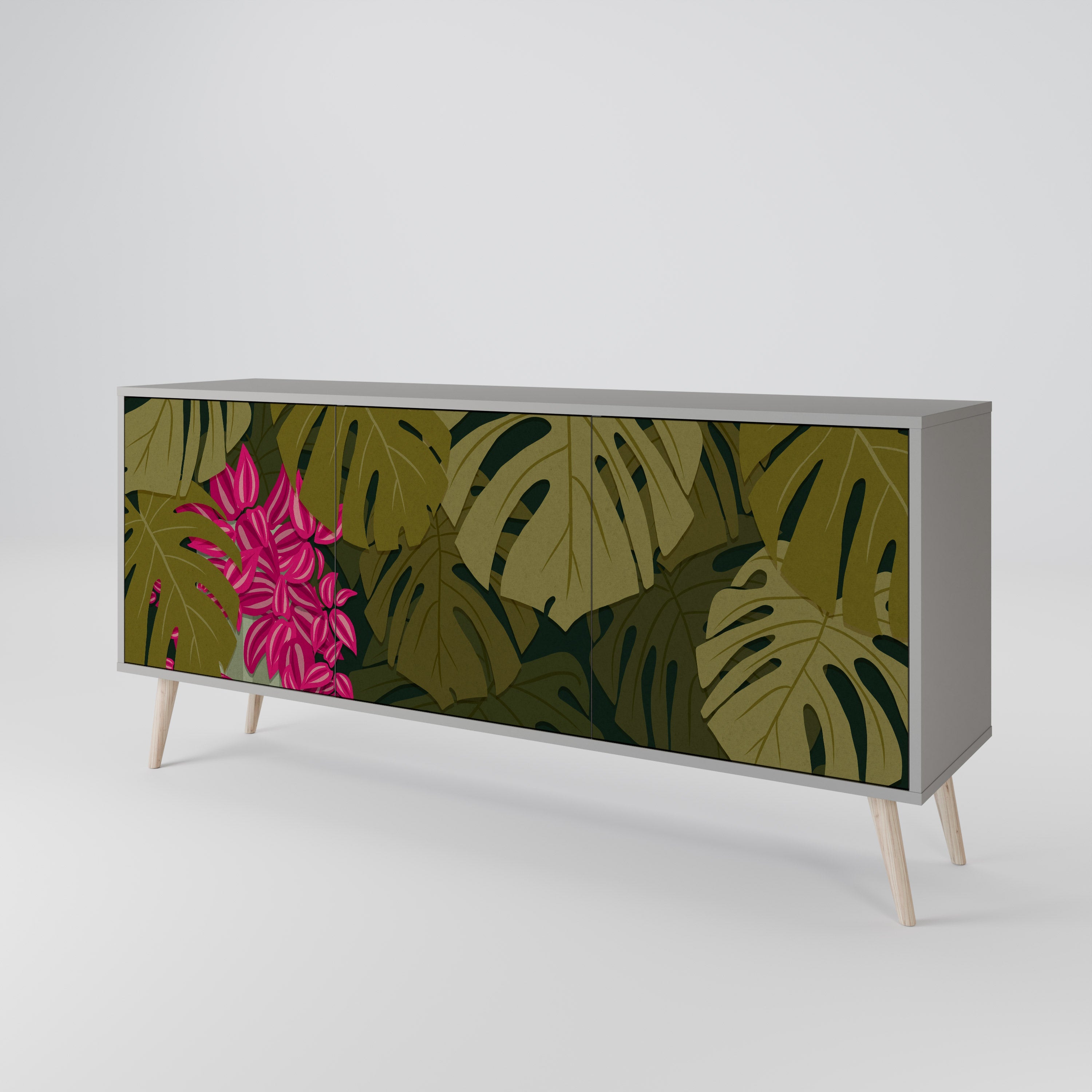 TROPICAL BEAUTY 3-türiges Sideboard in grauer Ausführung
