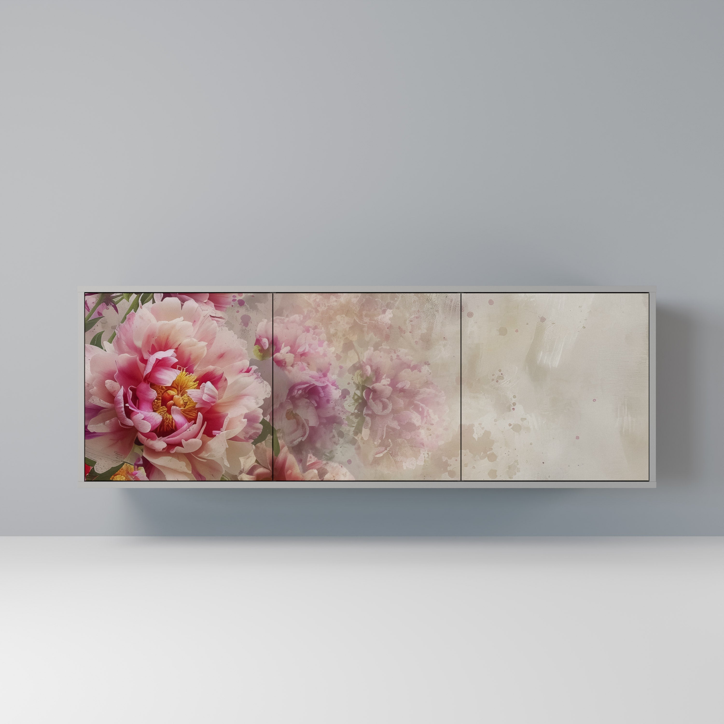 PEONY WHISPER Sideboard mit 3 Türen in grauem Finish