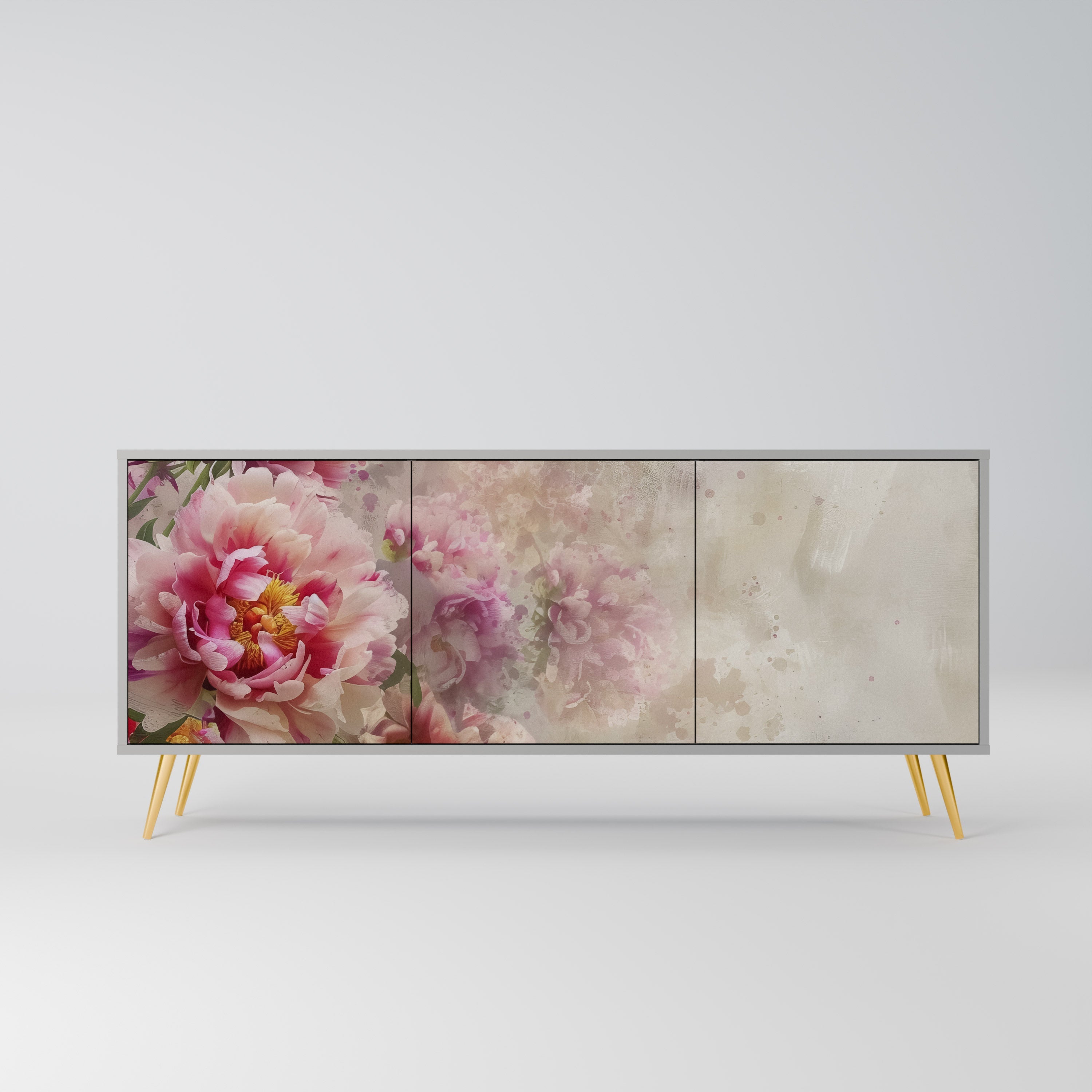 PEONY WHISPER Sideboard mit 3 Türen in grauem Finish