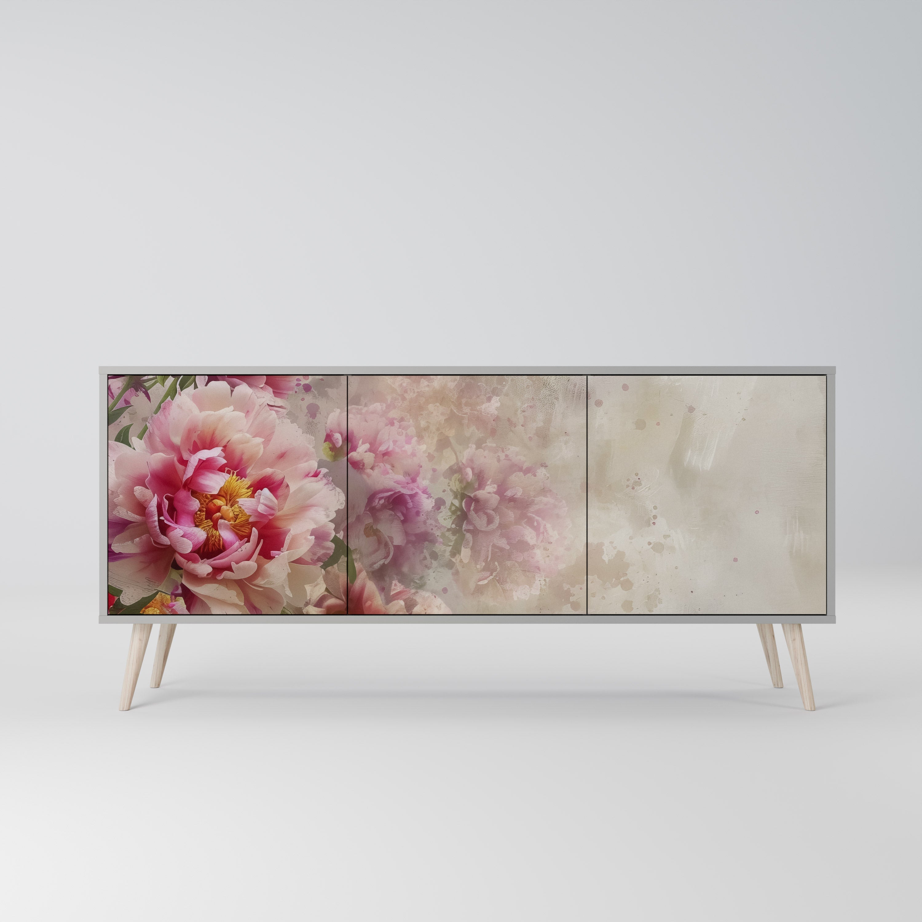 PEONY WHISPER Sideboard mit 3 Türen in grauem Finish