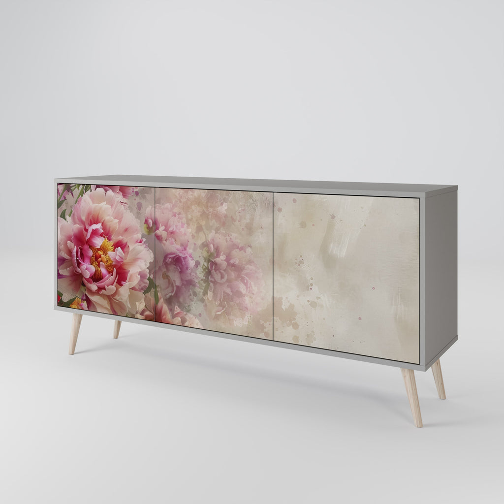 PEONY WHISPER Sideboard mit 3 Türen in grauem Finish