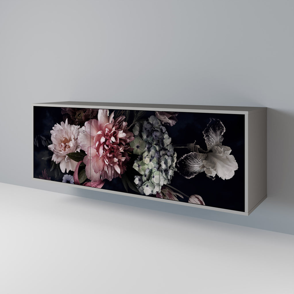 PURE BLOSSOM Sideboard mit 3 Türen in grauer Ausführung