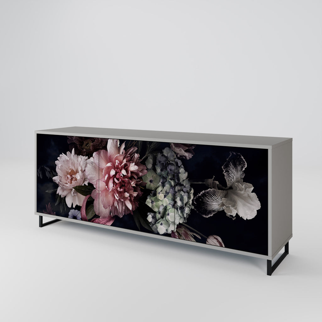 PURE BLOSSOM Sideboard mit 3 Türen in grauer Ausführung