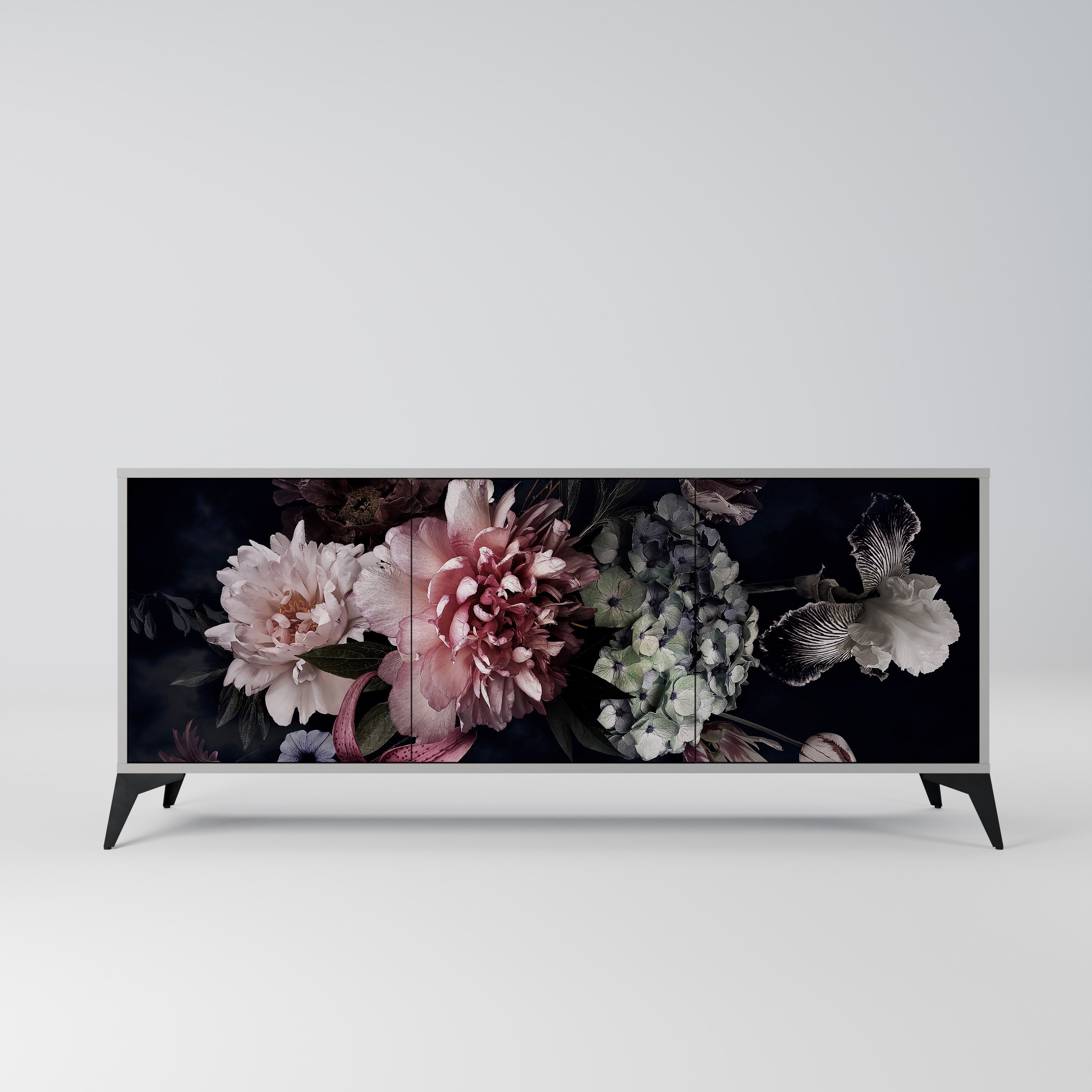 PURE BLOSSOM Sideboard mit 3 Türen in grauer Ausführung