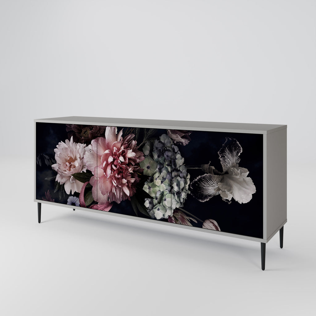 PURE BLOSSOM Sideboard mit 3 Türen in grauer Ausführung