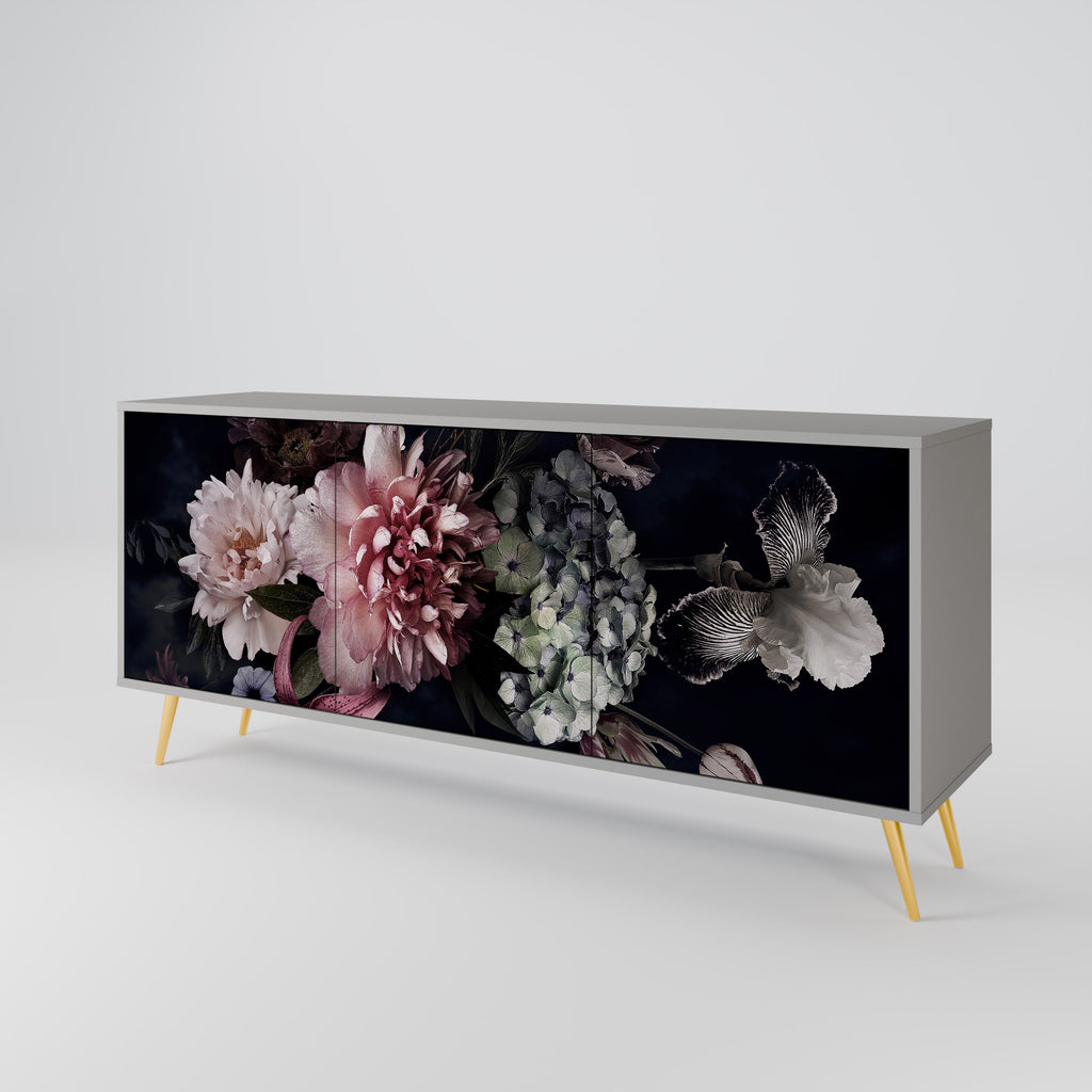 PURE BLOSSOM Sideboard mit 3 Türen in grauer Ausführung