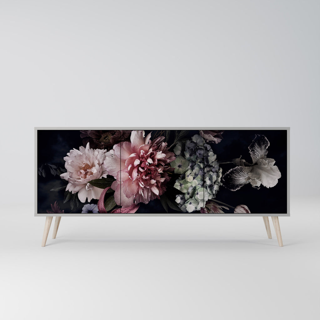 PURE BLOSSOM Sideboard mit 3 Türen in grauer Ausführung