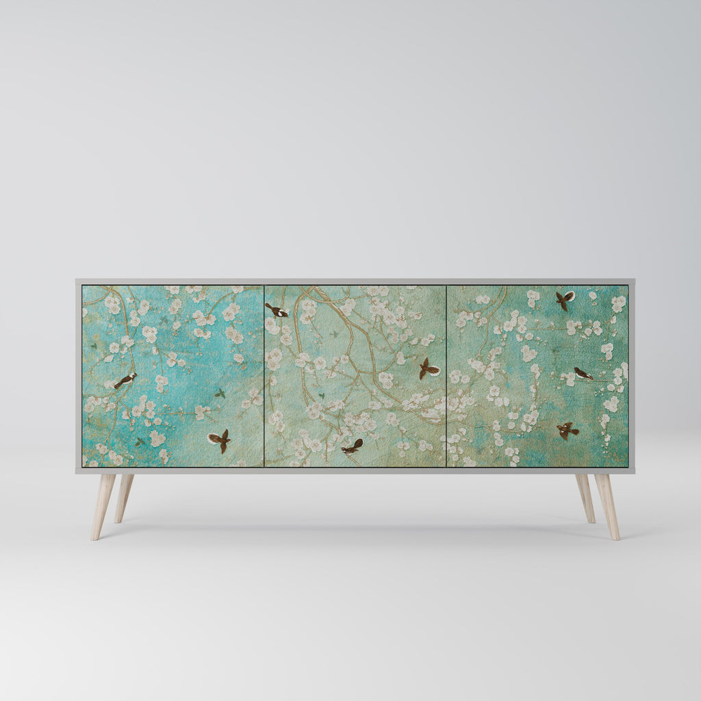 BLOOMING CHARM Sideboard mit 3 Türen in grauem Finish