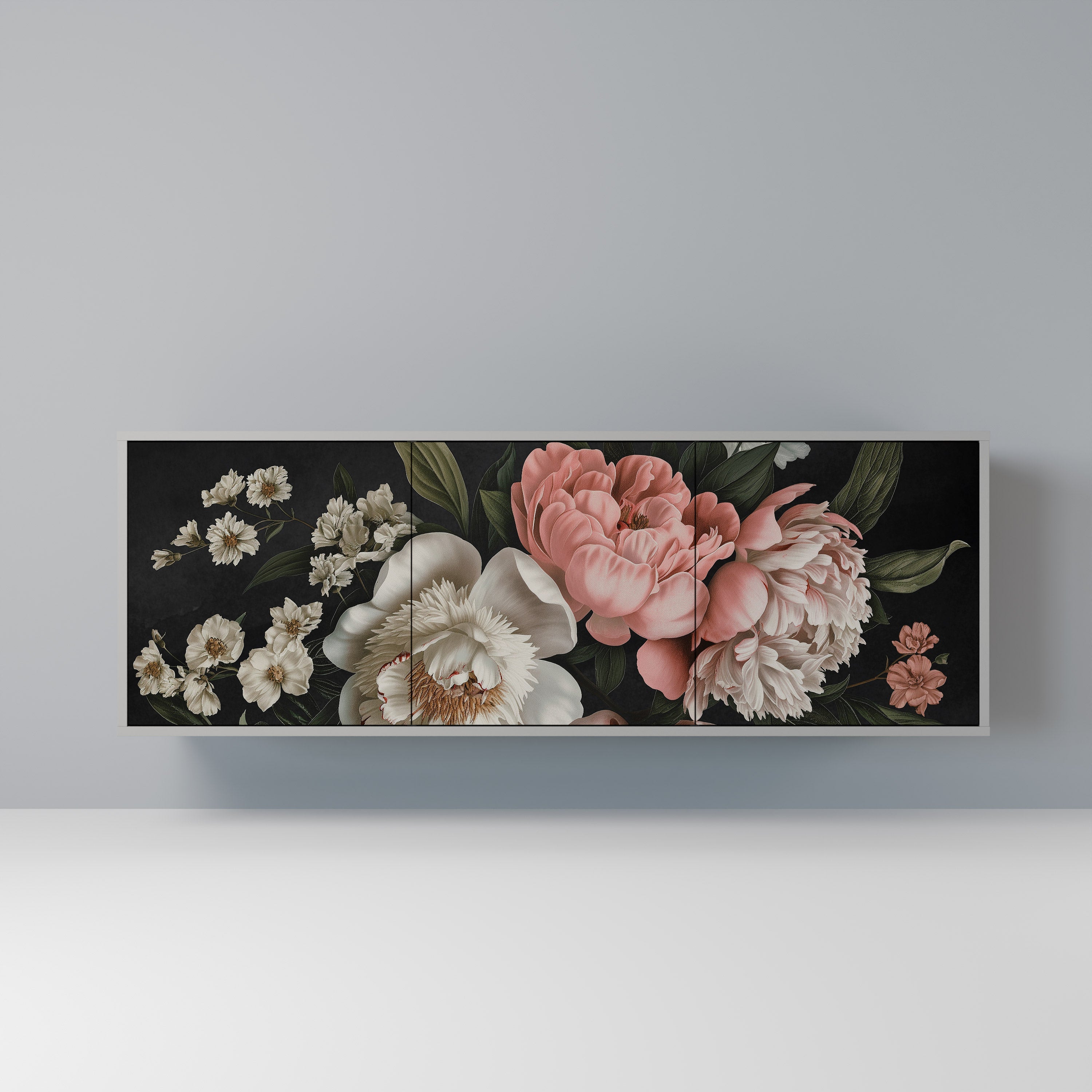 LUSH ELEGANCE 3-türiges Sideboard in grauem Finish