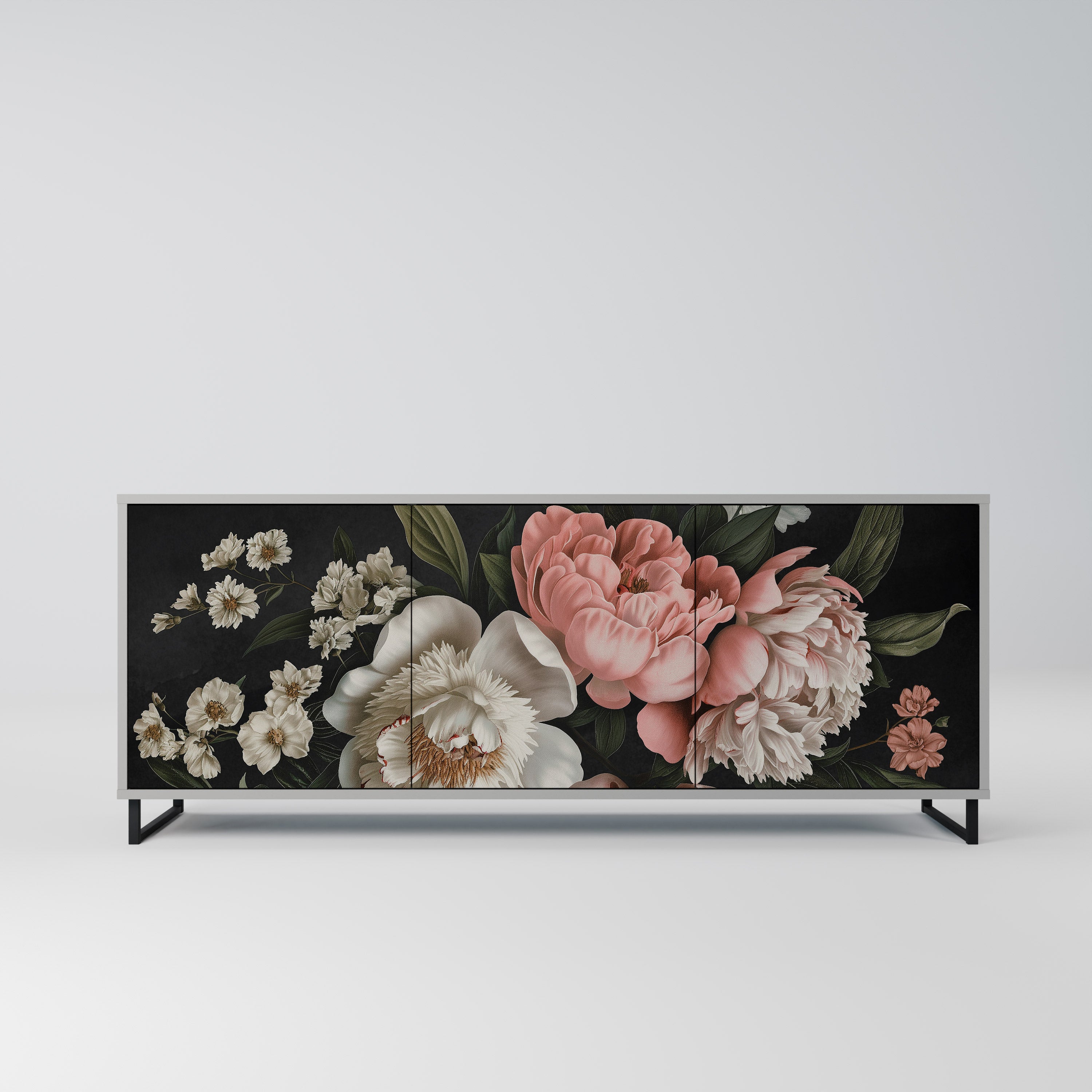 LUSH ELEGANCE 3-türiges Sideboard in grauem Finish