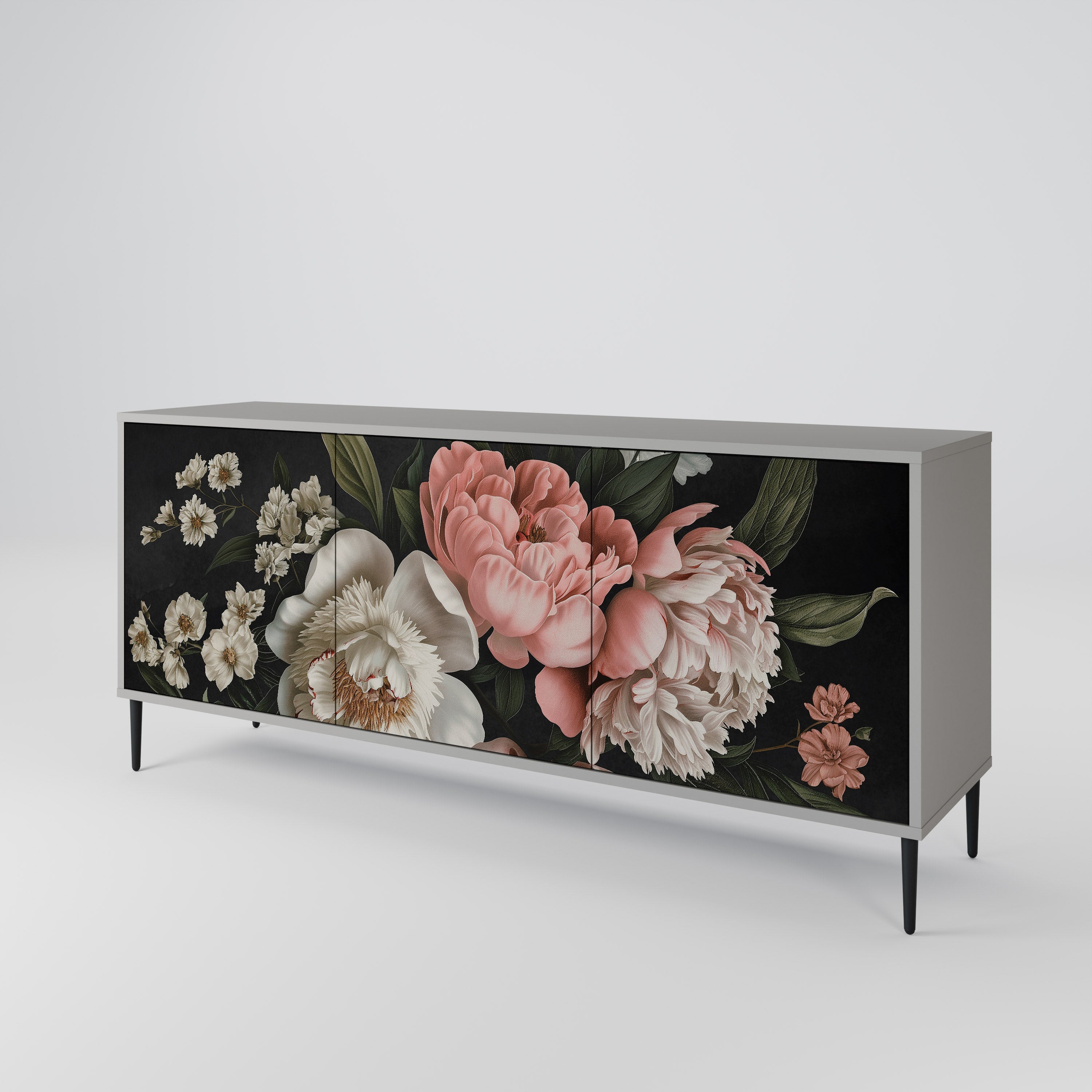 LUSH ELEGANCE 3-türiges Sideboard in grauem Finish