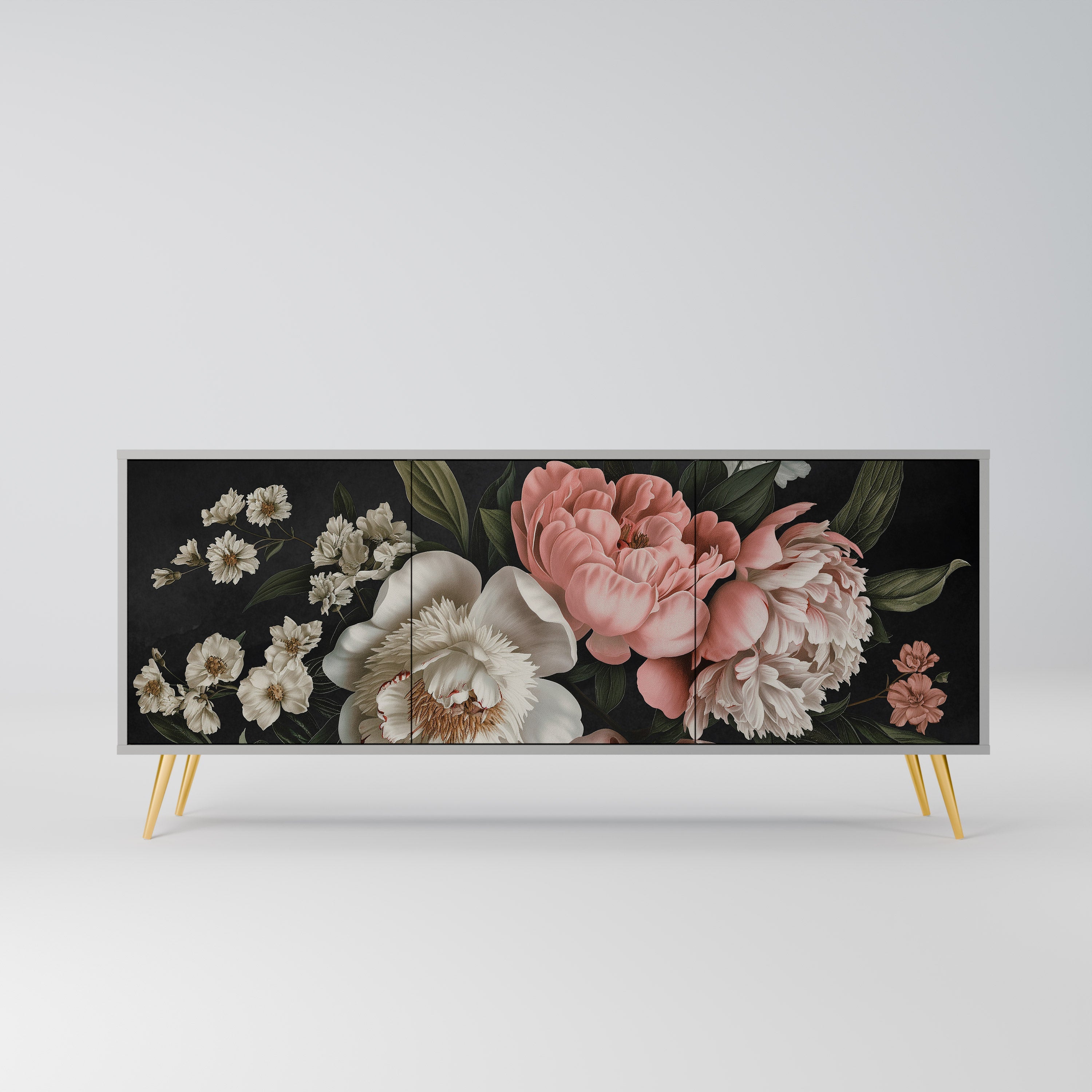 LUSH ELEGANCE 3-türiges Sideboard in grauem Finish