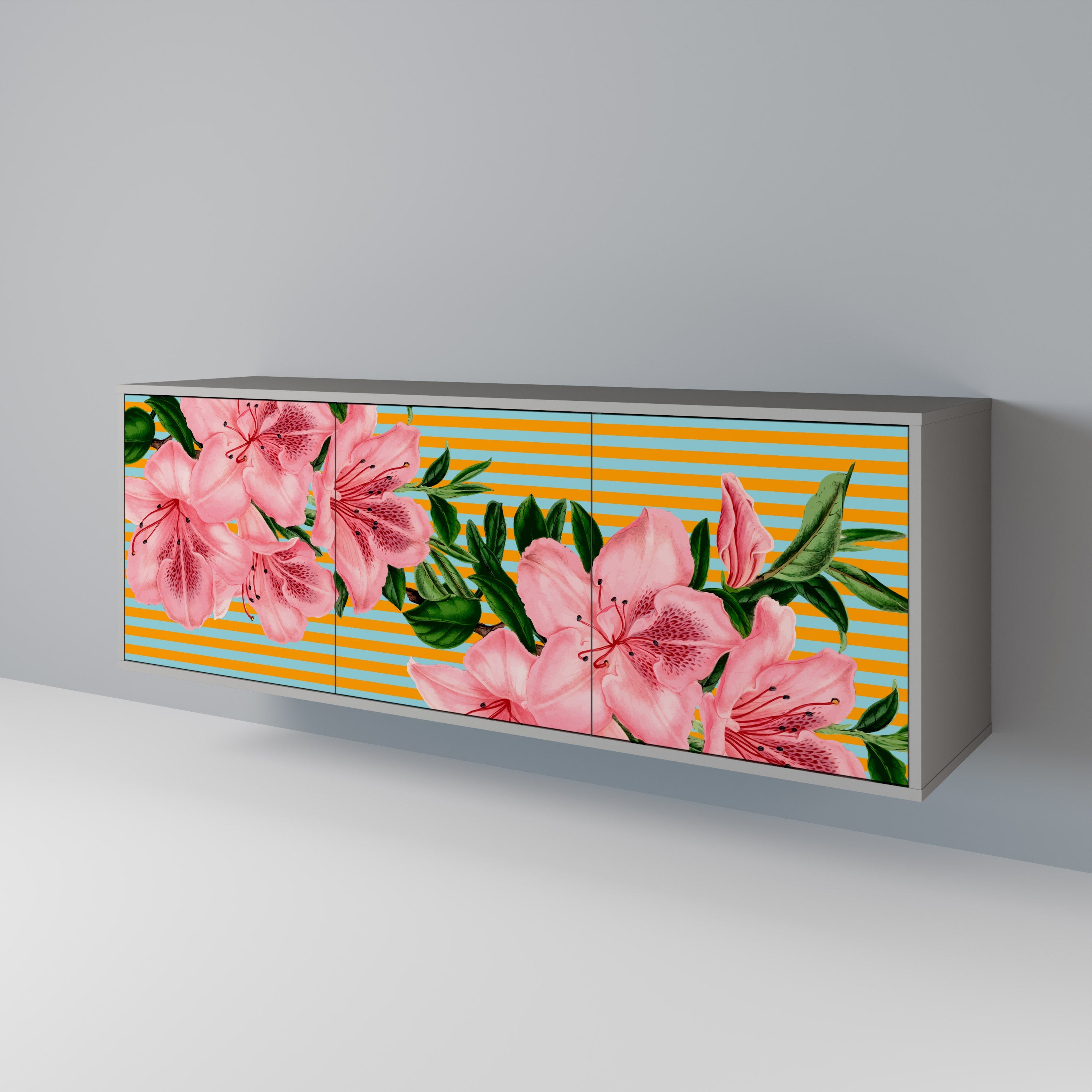 FRAGILE BEAUTY Sideboard mit 3 Türen in grauer Ausführung