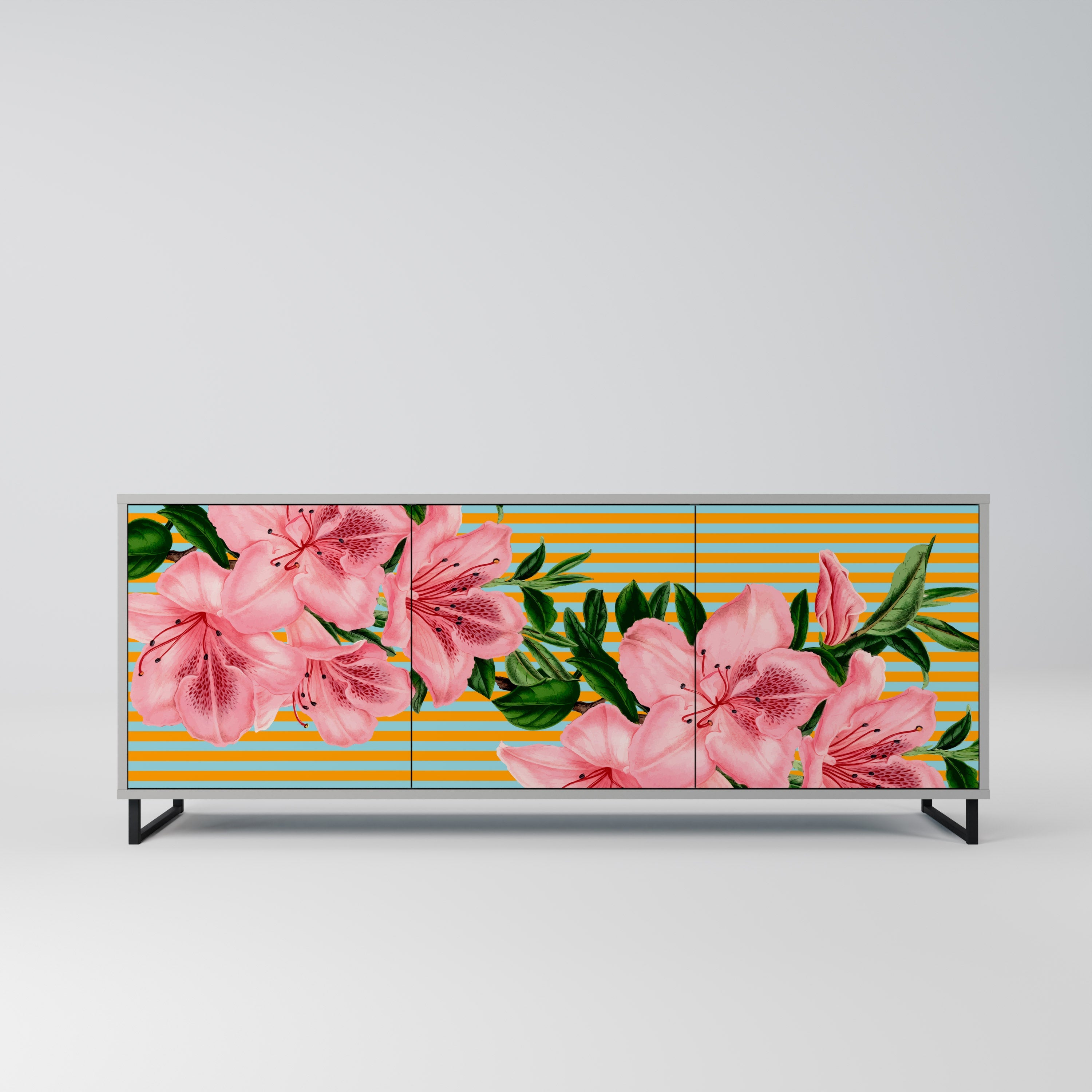 FRAGILE BEAUTY Sideboard mit 3 Türen in grauer Ausführung