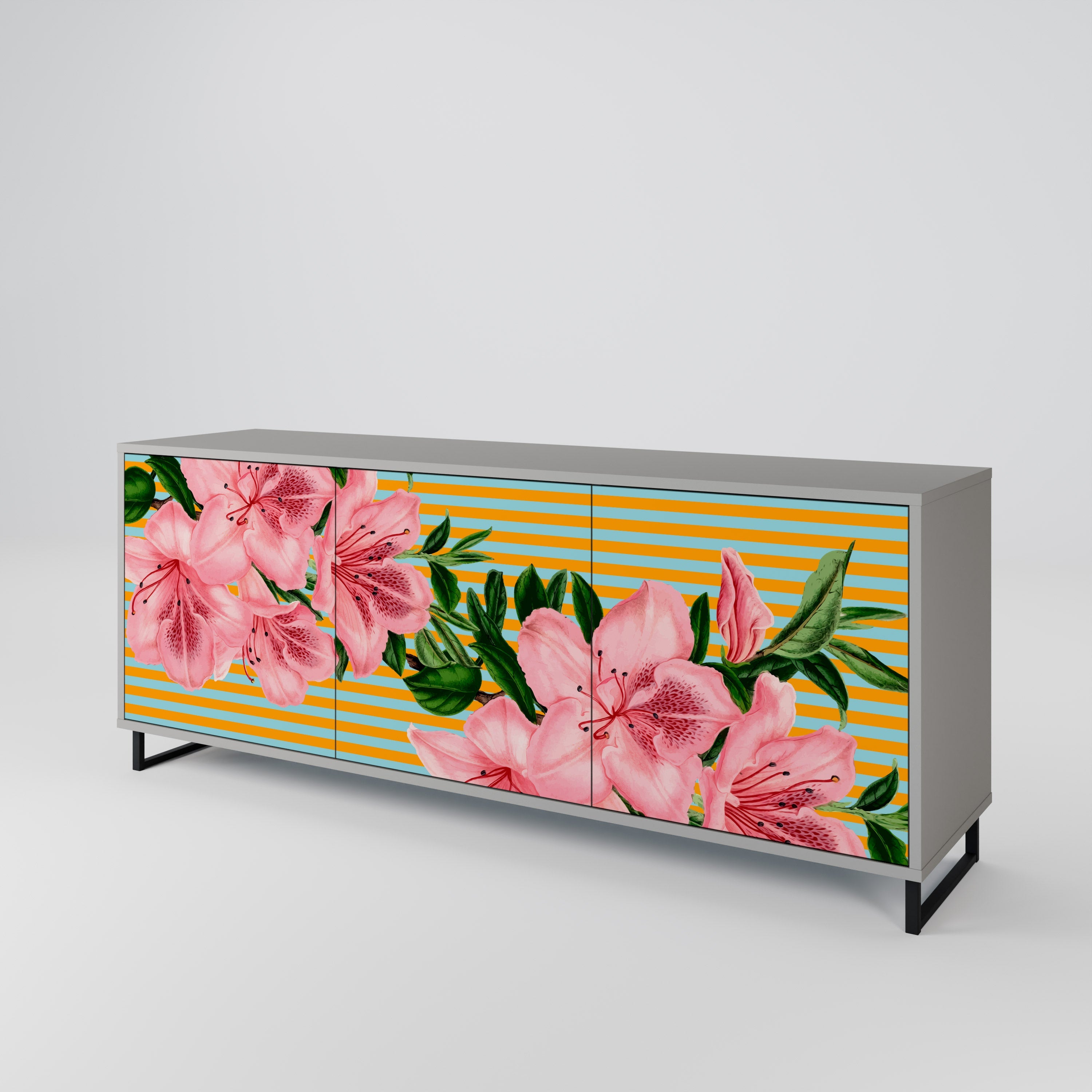 FRAGILE BEAUTY Sideboard mit 3 Türen in grauer Ausführung