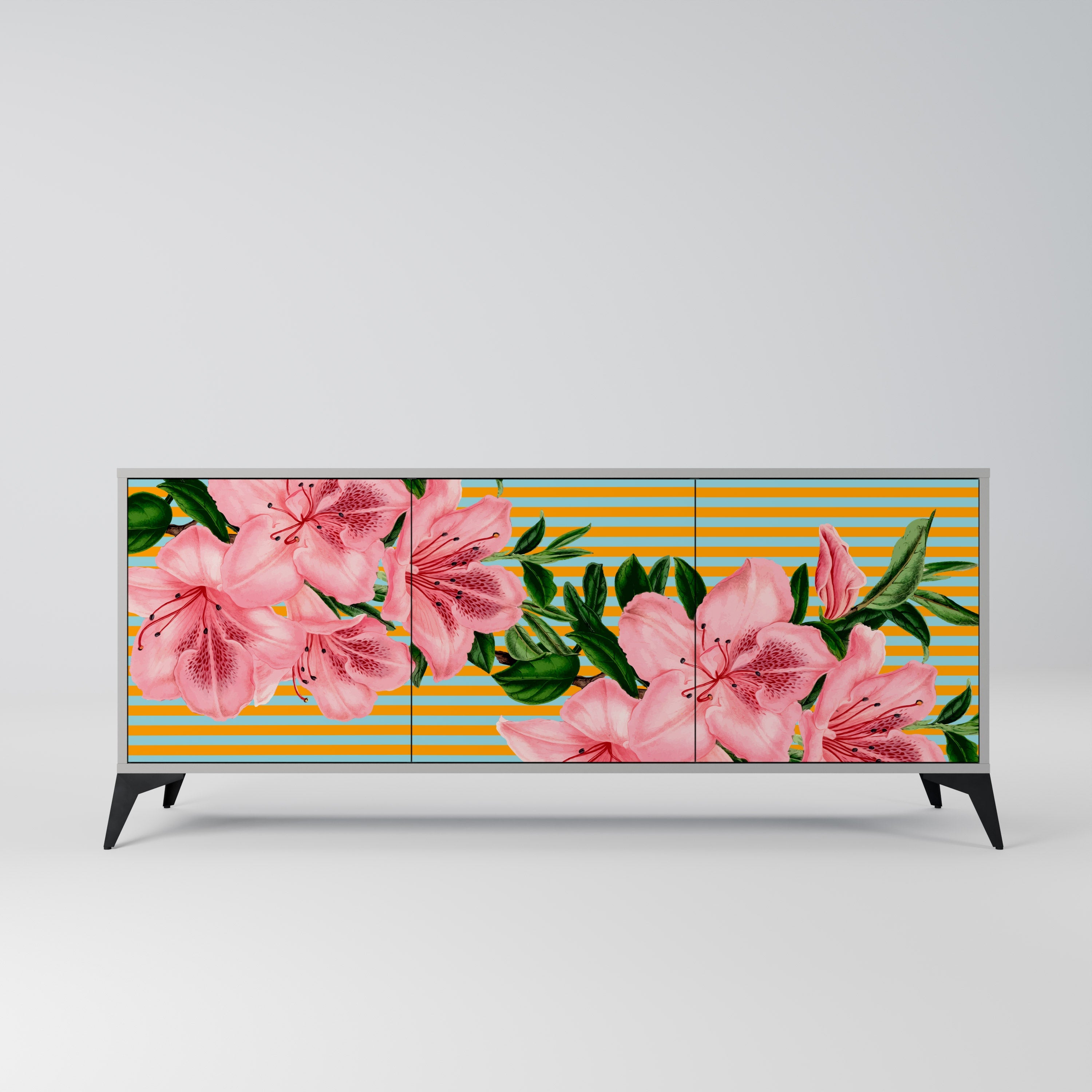 FRAGILE BEAUTY Sideboard mit 3 Türen in grauer Ausführung