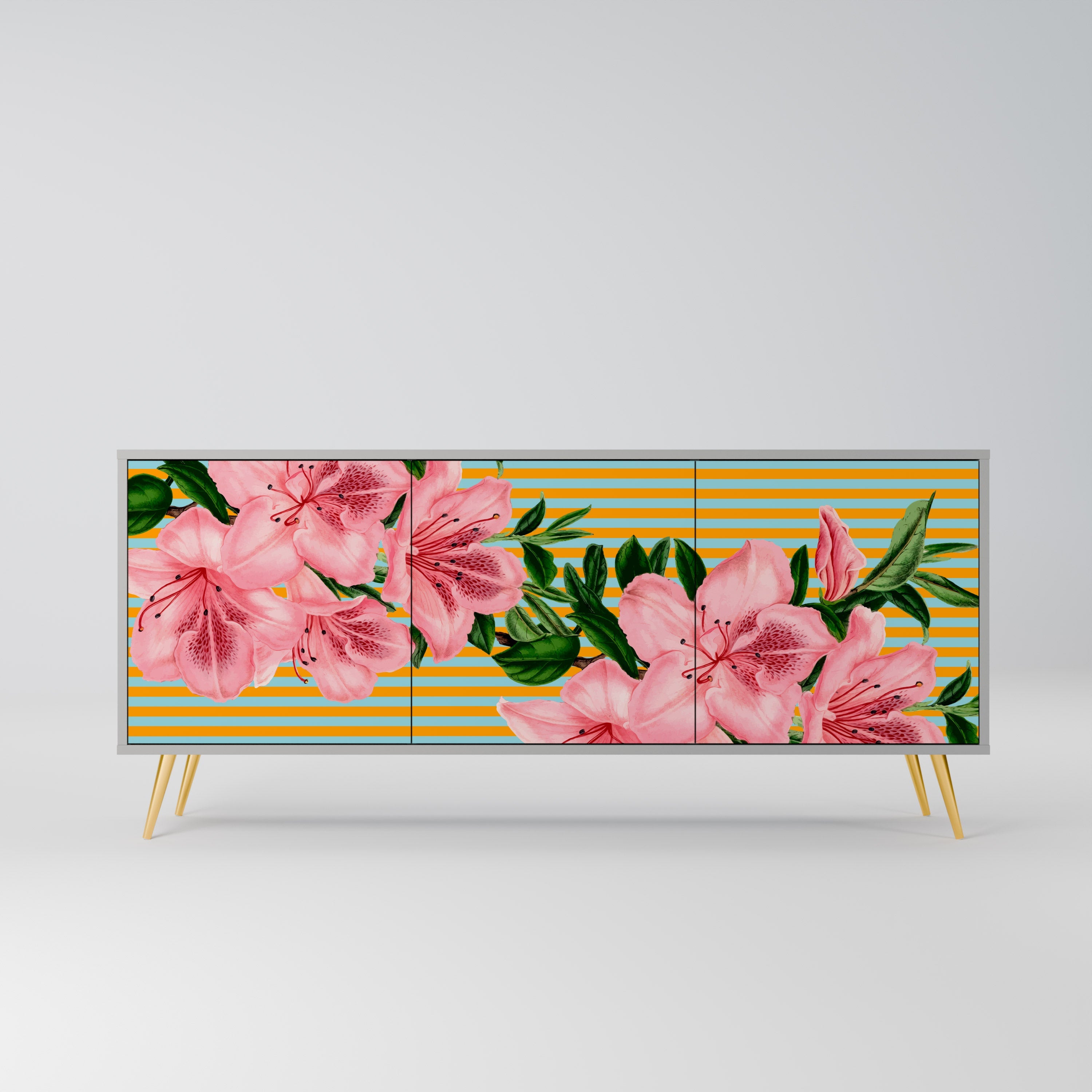 FRAGILE BEAUTY Sideboard mit 3 Türen in grauer Ausführung