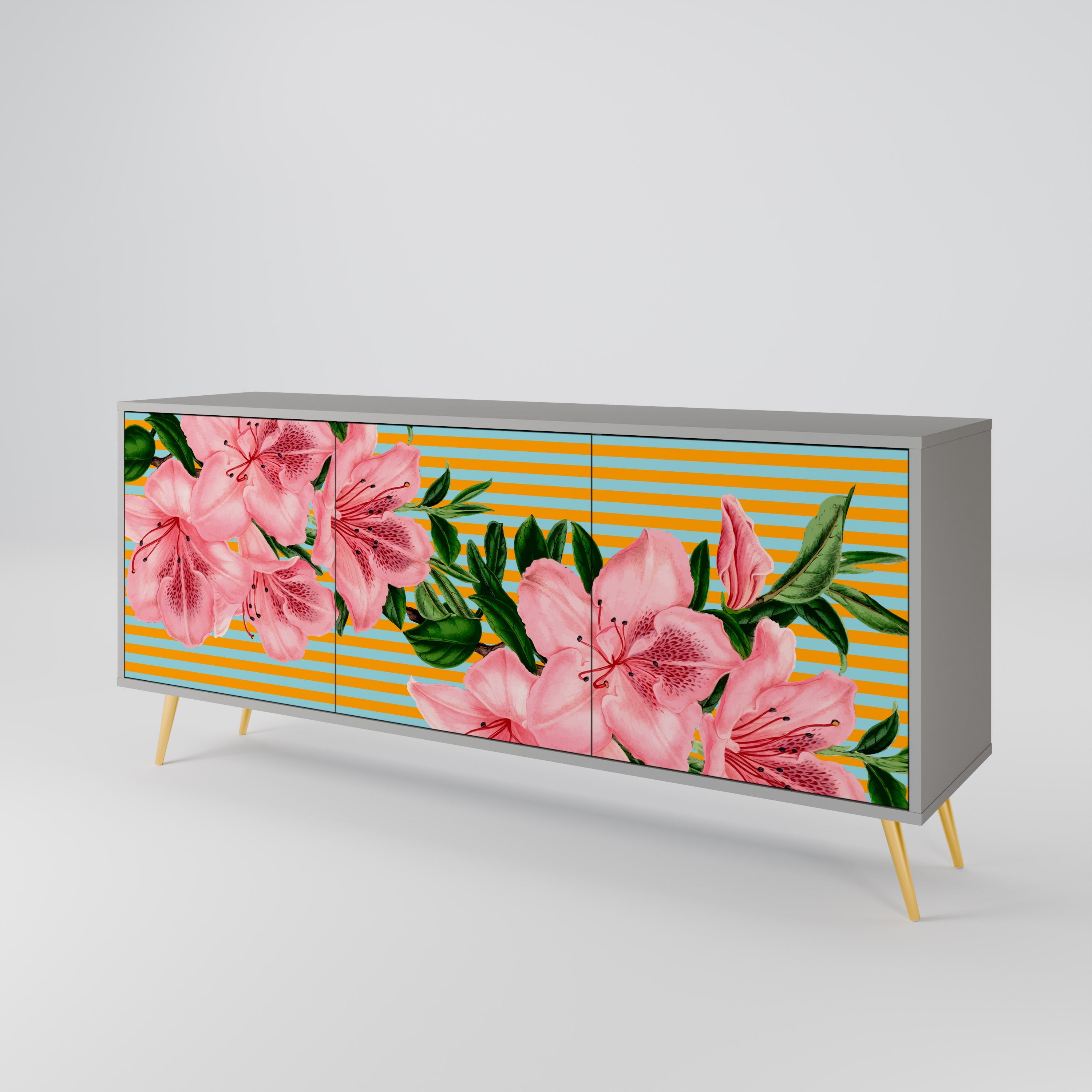 FRAGILE BEAUTY Sideboard mit 3 Türen in grauer Ausführung