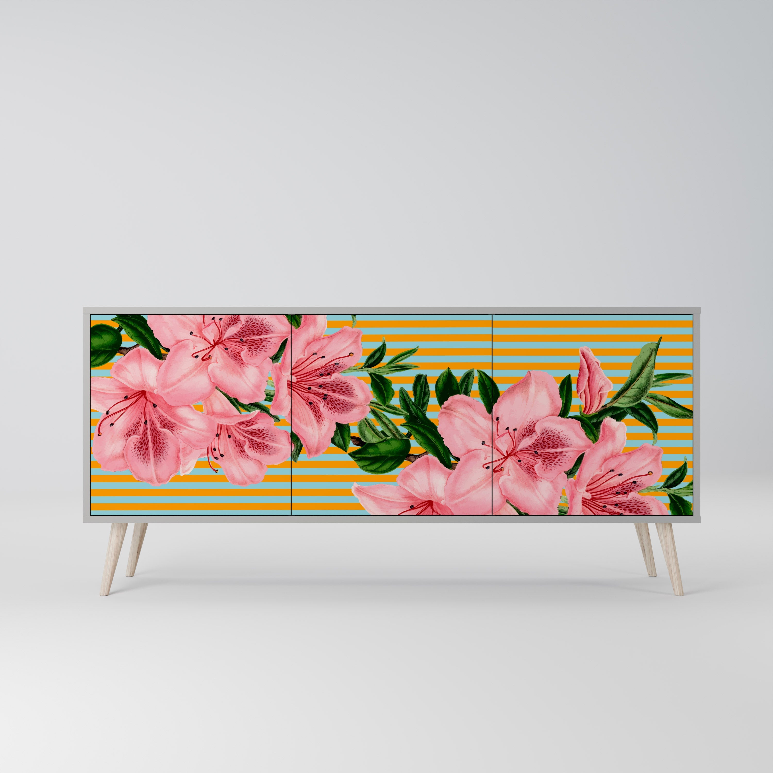 FRAGILE BEAUTY Sideboard mit 3 Türen in grauer Ausführung