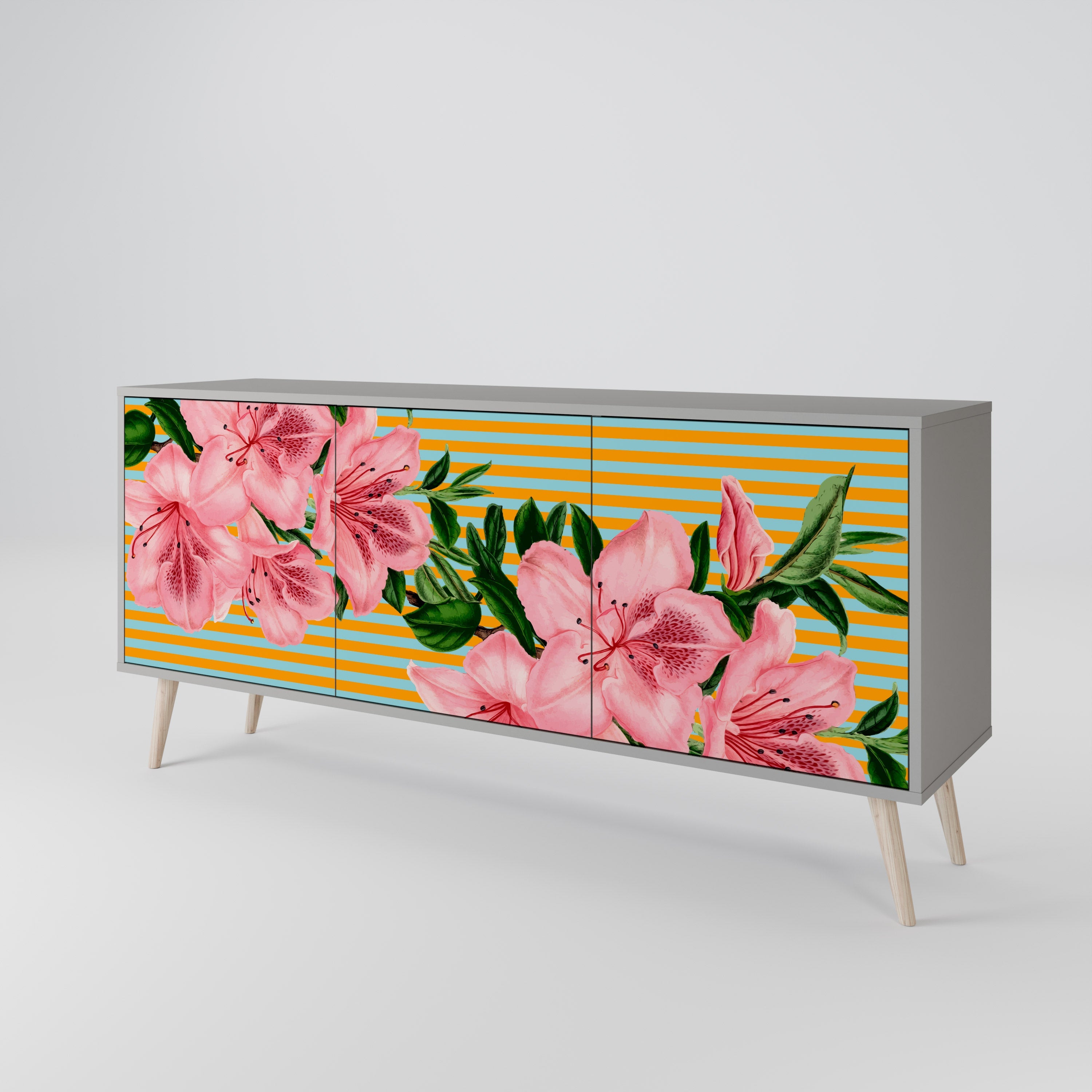 FRAGILE BEAUTY Sideboard mit 3 Türen in grauer Ausführung