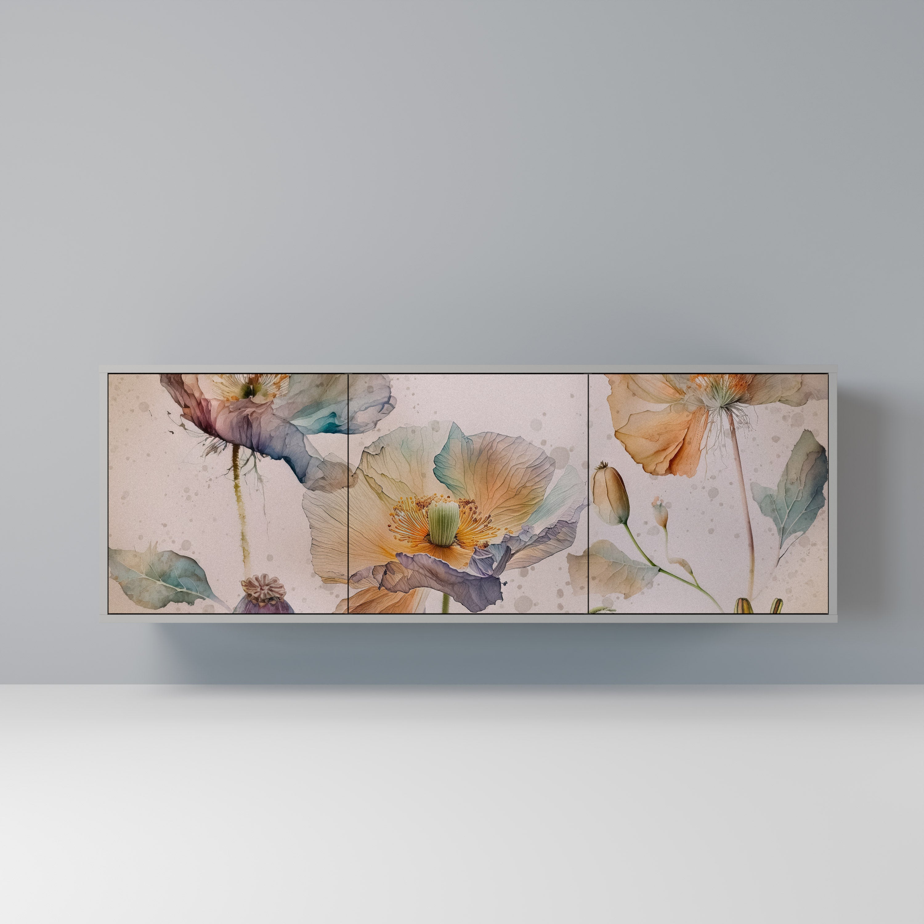 SOFTEN POPPY 3-türiges Sideboard in grauer Ausführung