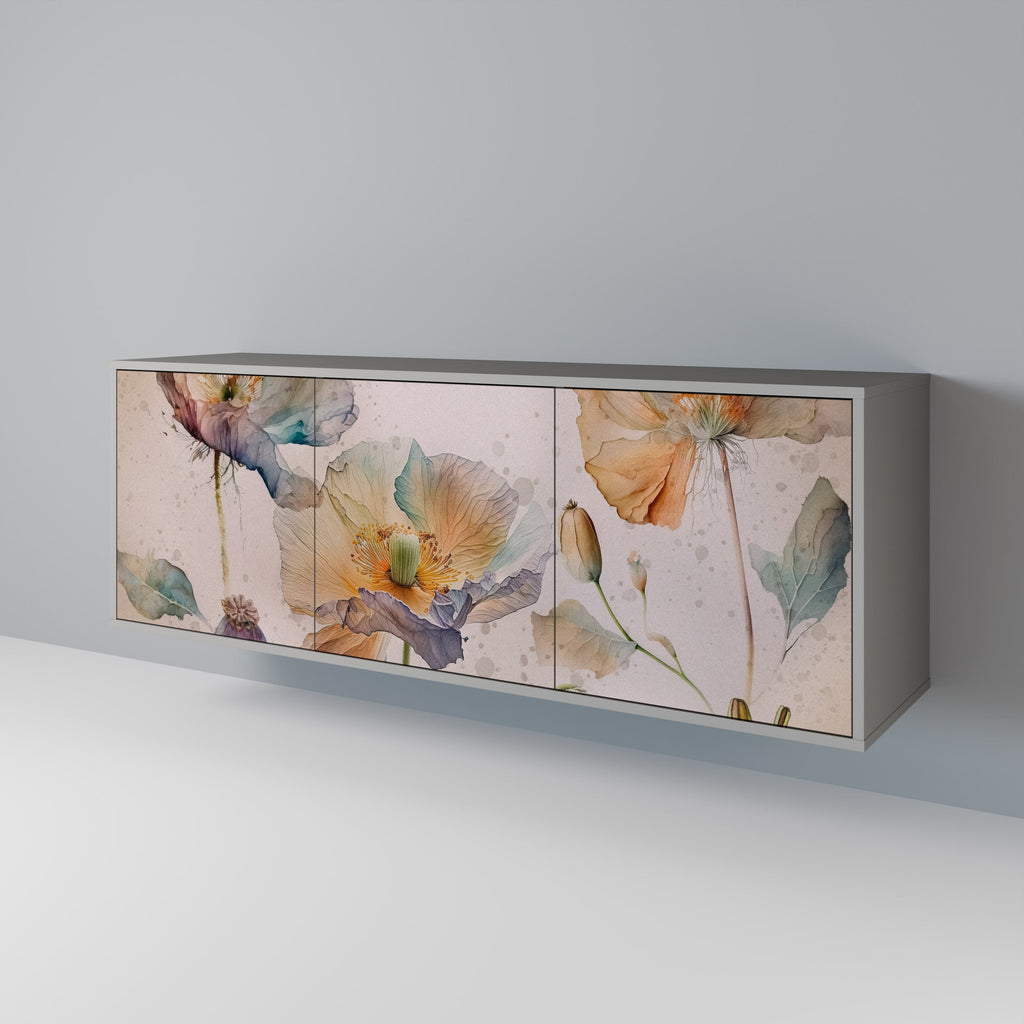 SOFTEN POPPY 3-türiges Sideboard in grauer Ausführung