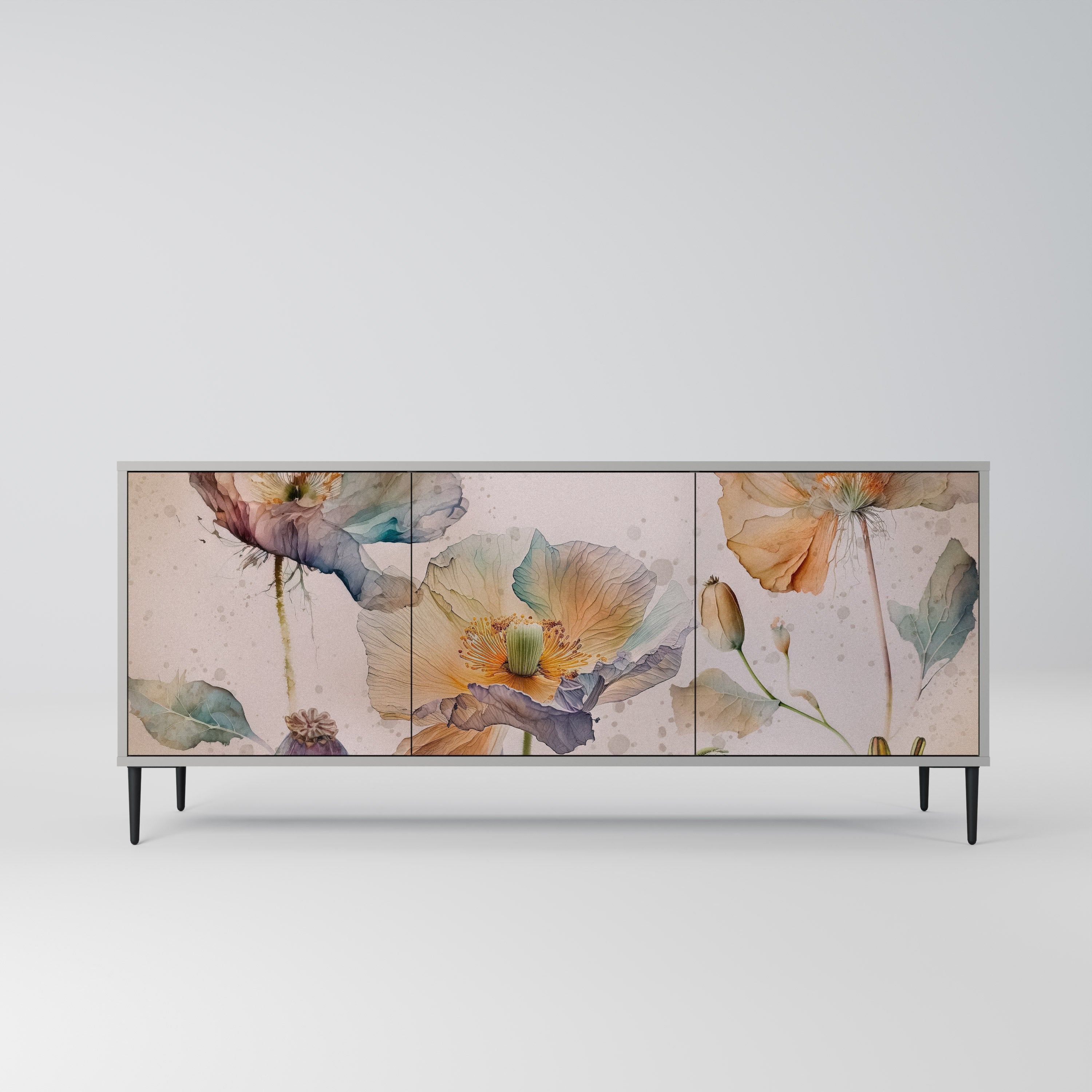 SOFTEN POPPY 3-türiges Sideboard in grauer Ausführung