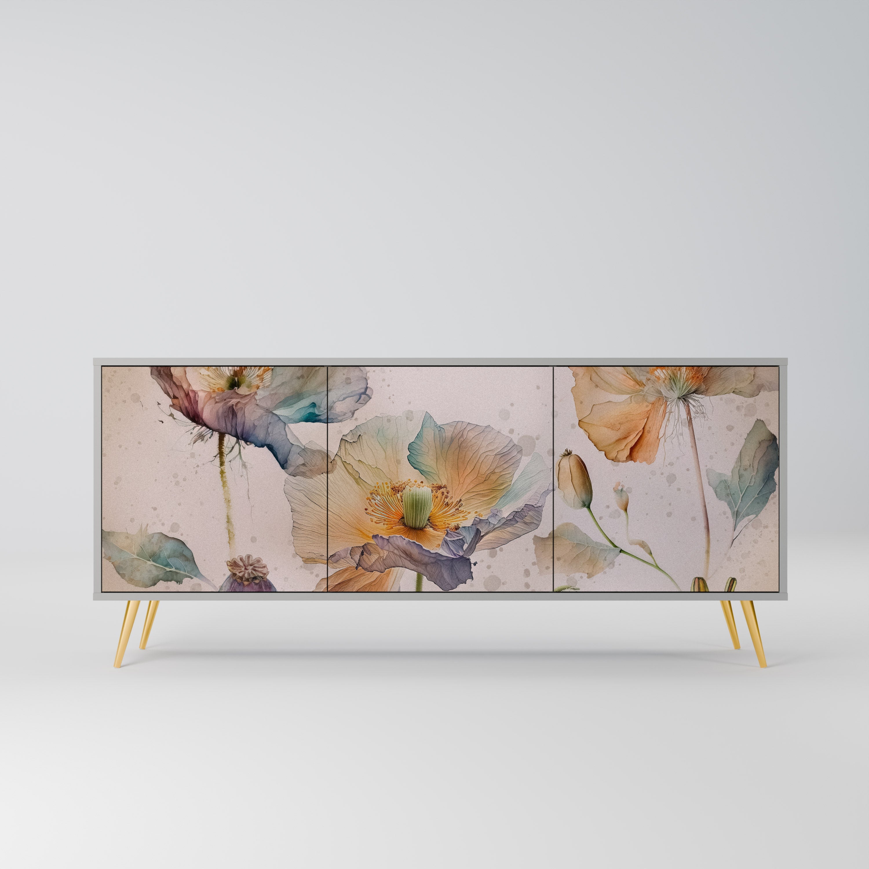 SOFTEN POPPY 3-türiges Sideboard in grauer Ausführung