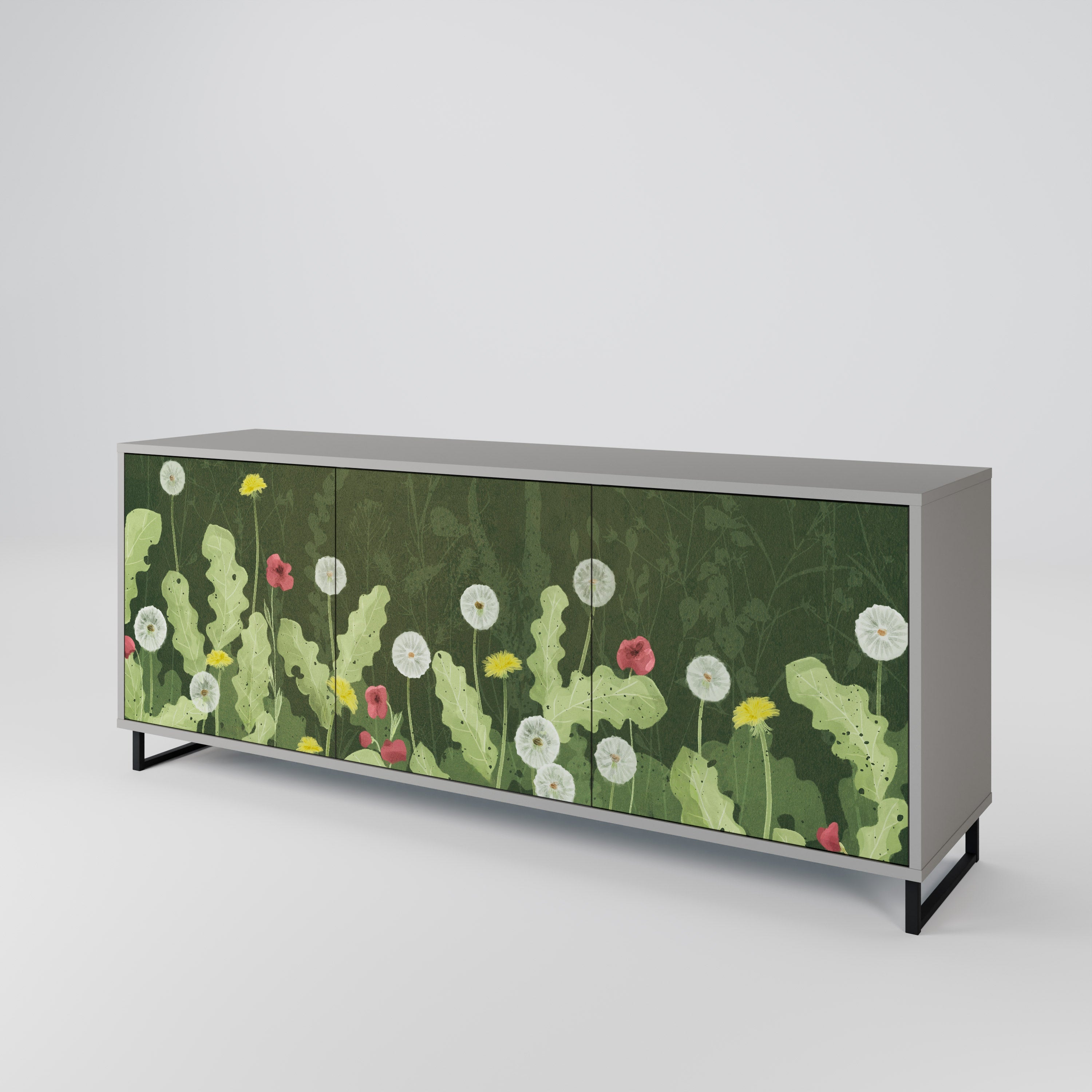 DANDELION AMUSE 3-türiges Sideboard in grauer Ausführung