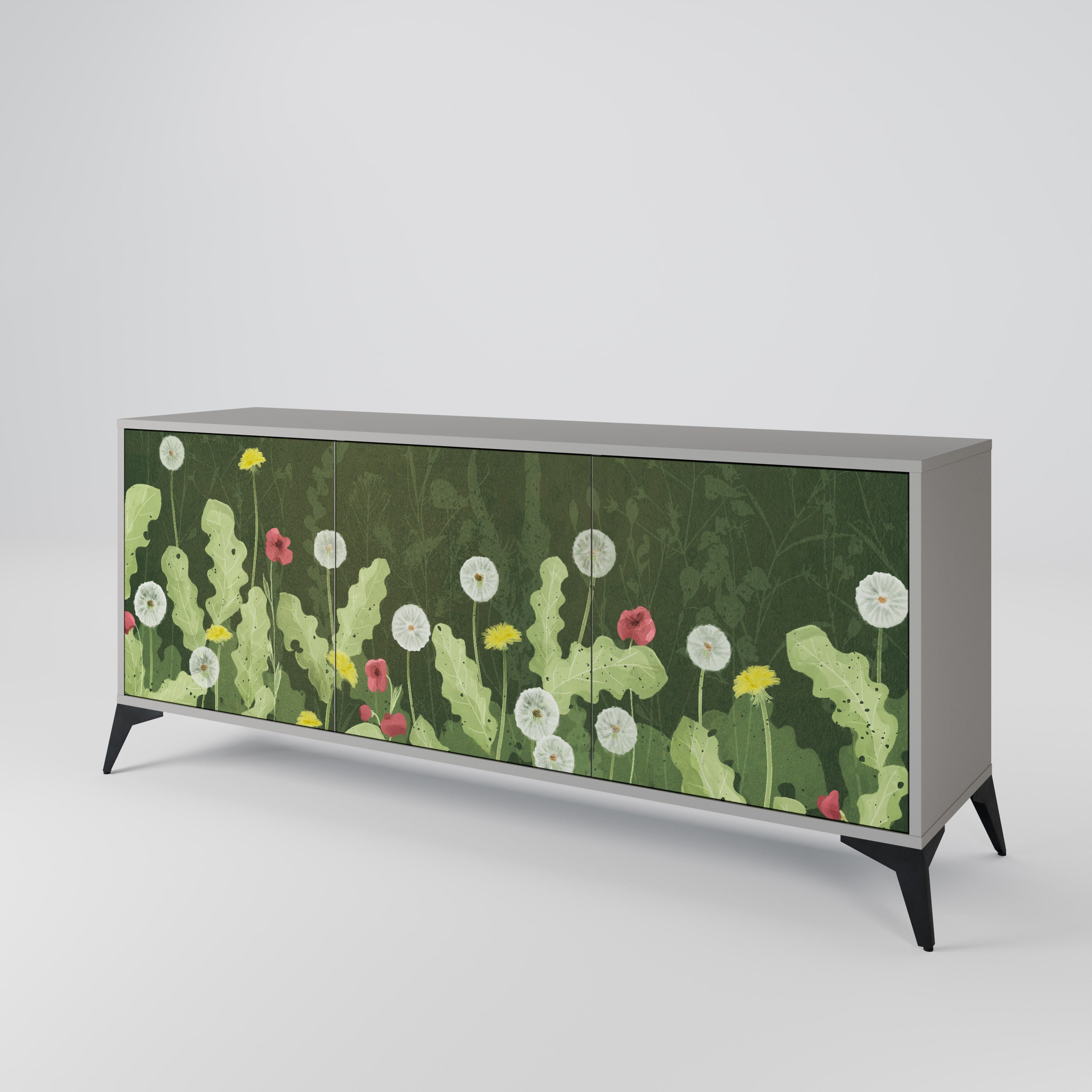 DANDELION AMUSE 3-türiges Sideboard in grauer Ausführung
