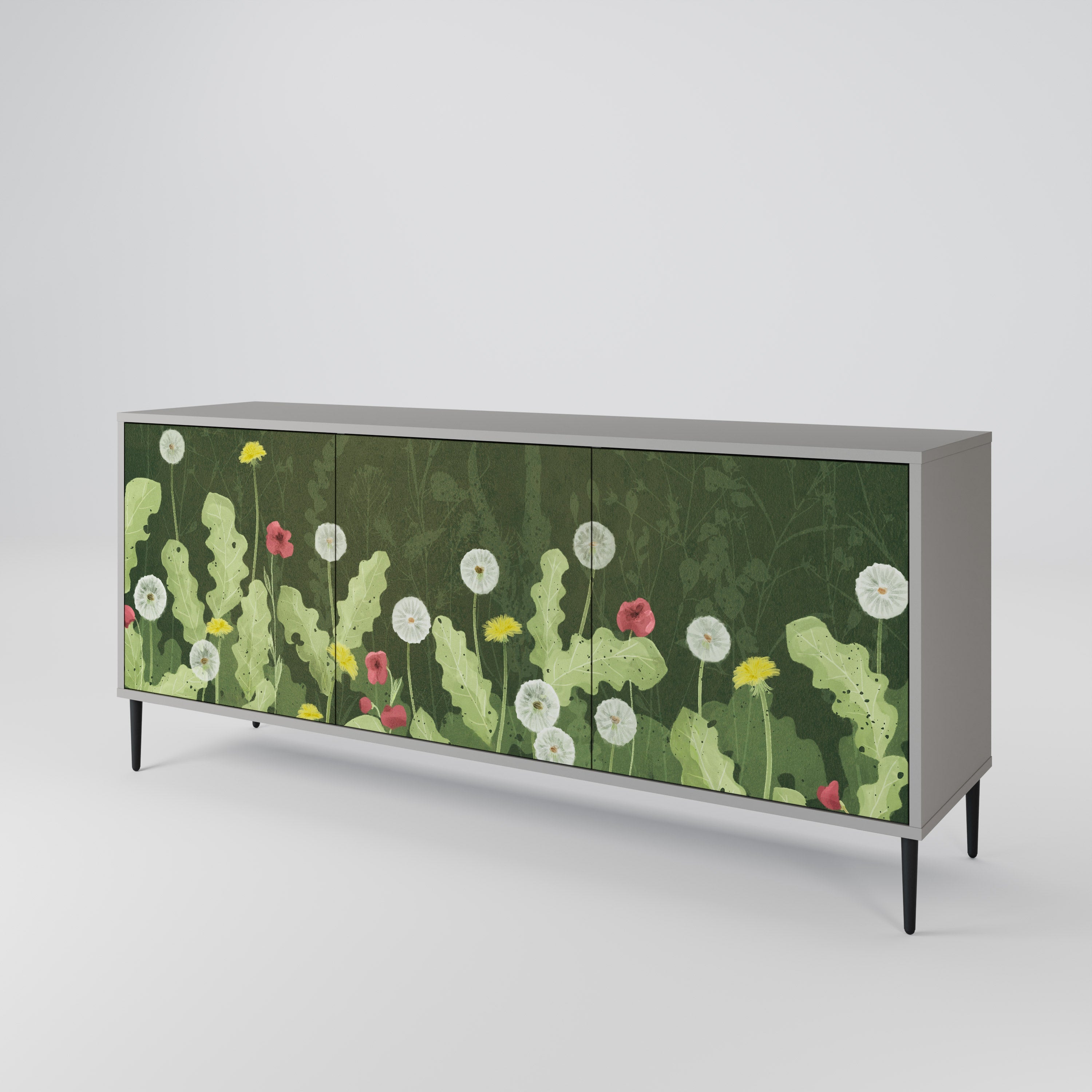 DANDELION AMUSE 3-türiges Sideboard in grauer Ausführung