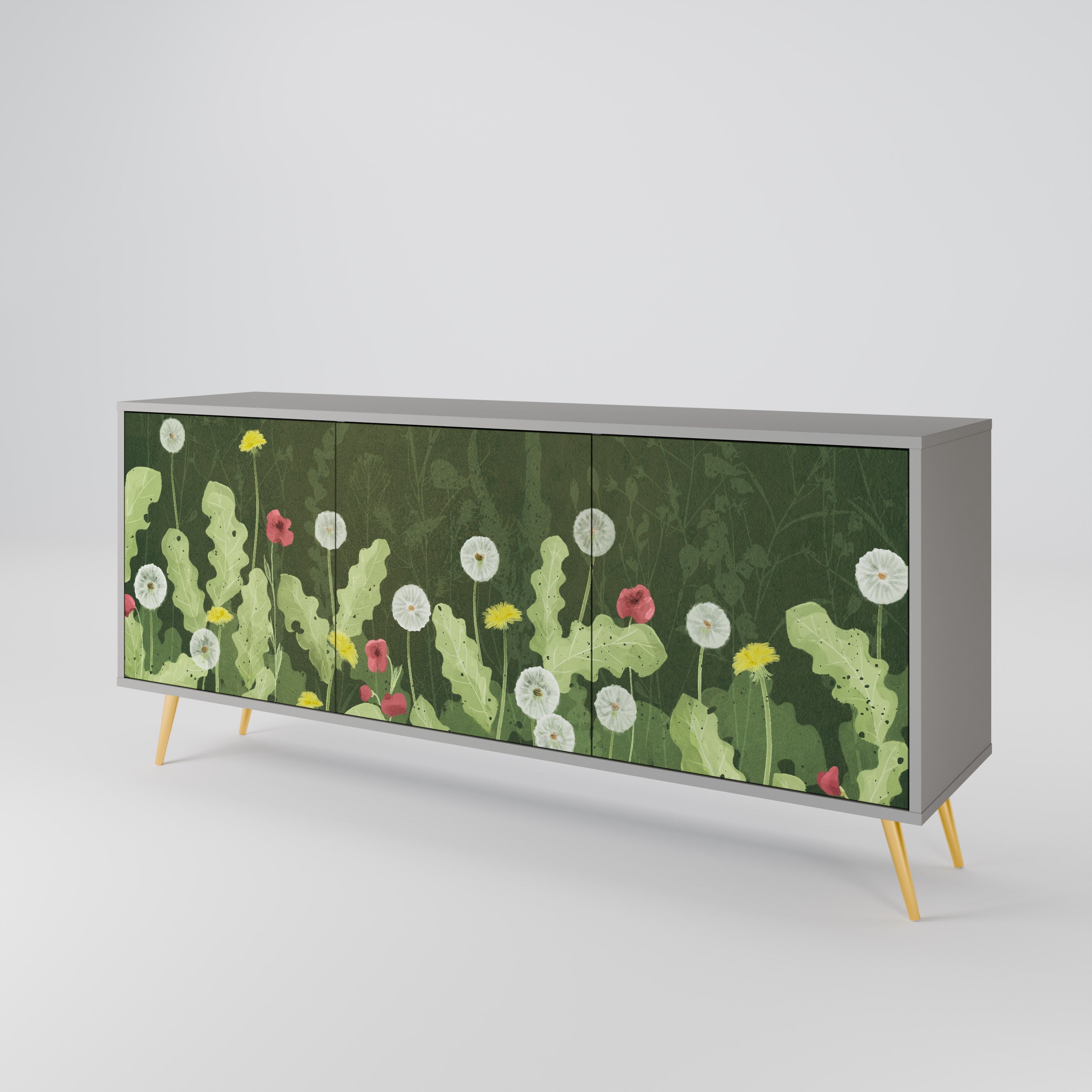 DANDELION AMUSE 3-türiges Sideboard in grauer Ausführung