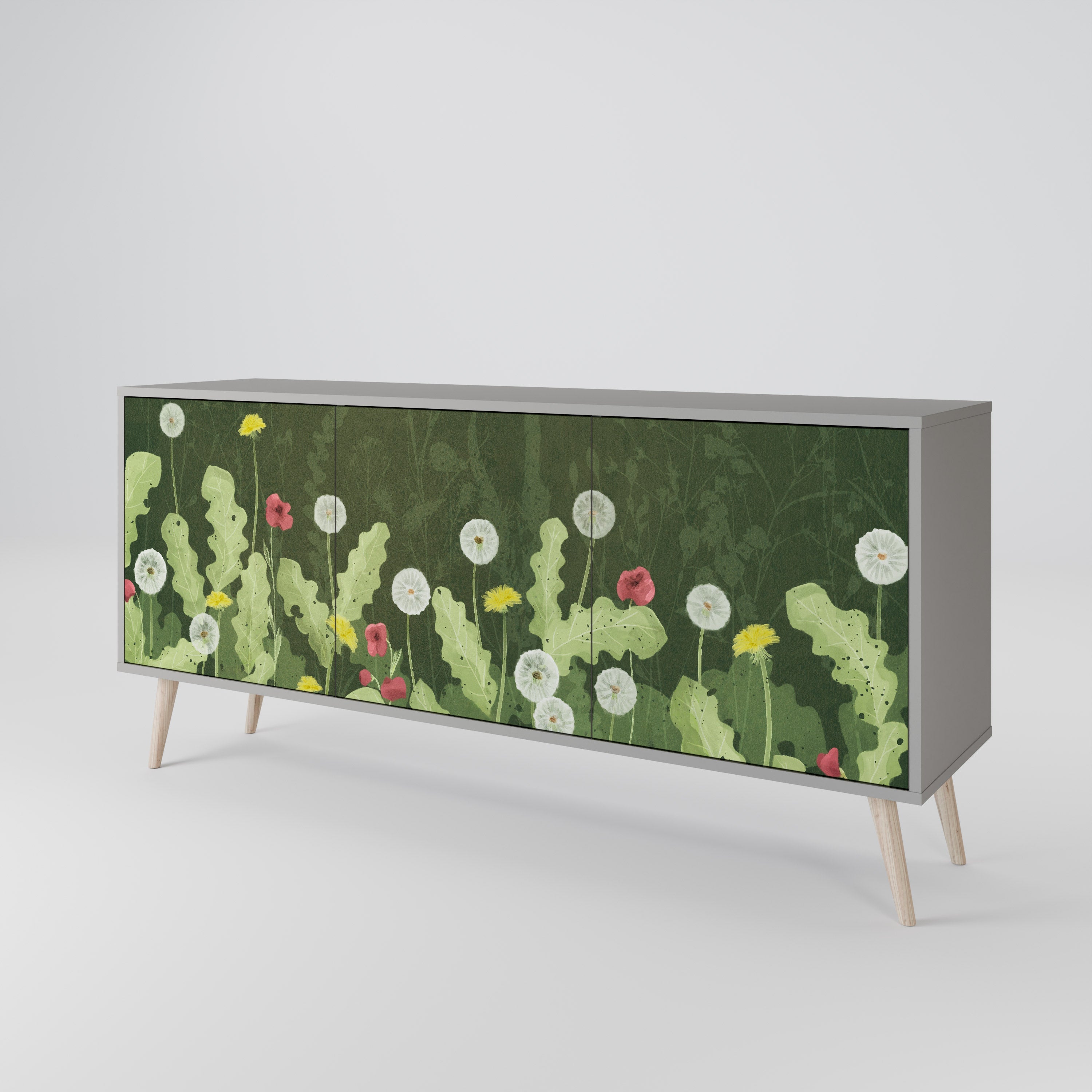 DANDELION AMUSE 3-türiges Sideboard in grauer Ausführung