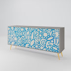 BLOOMY MORNING Sideboard mit 3 Türen in Grau