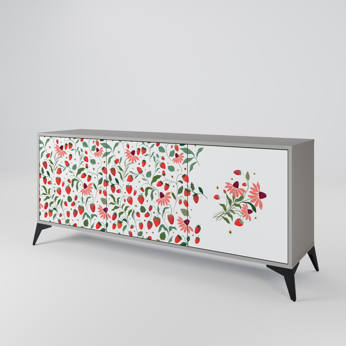 FLOWERS AND STRAWBERRIES 3-türiges Sideboard