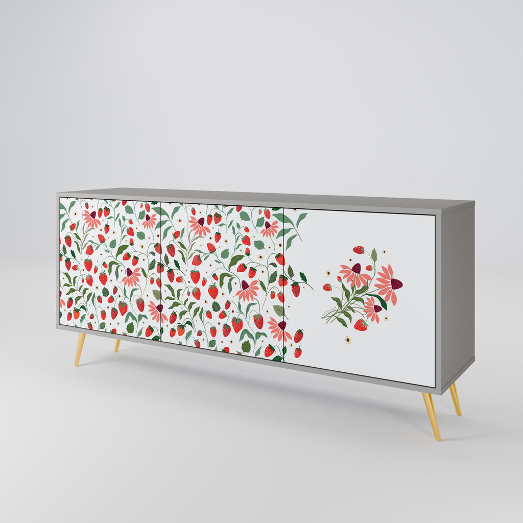 FLOWERS AND STRAWBERRIES 3-türiges Sideboard in grauer Ausführung