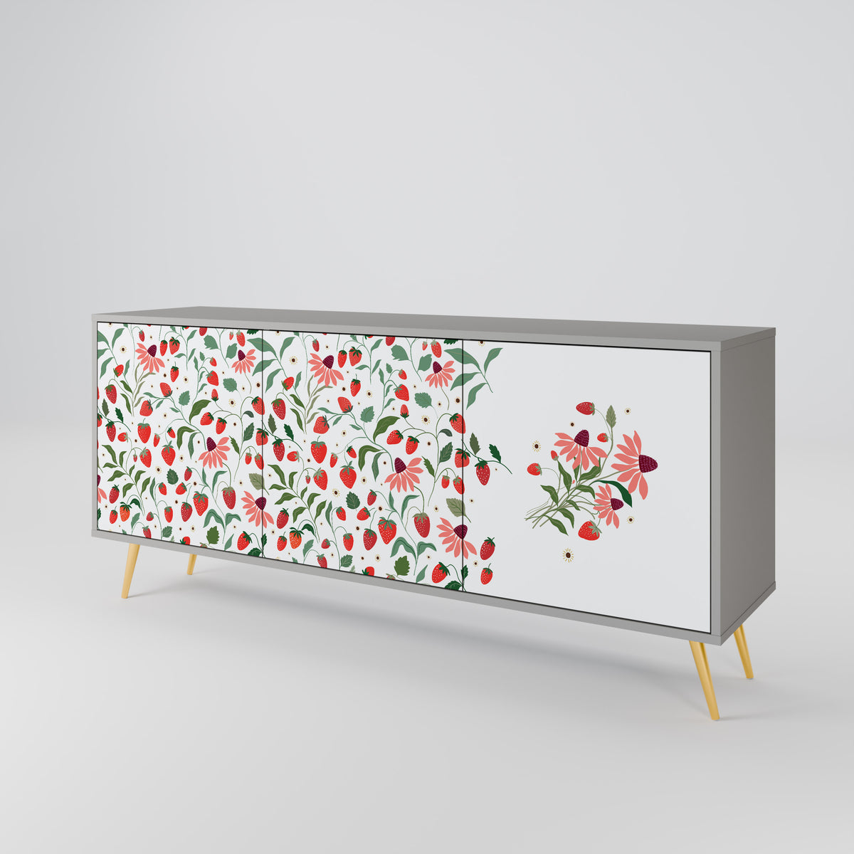 FLOWERS AND STRAWBERRIES 3-türiges Sideboard