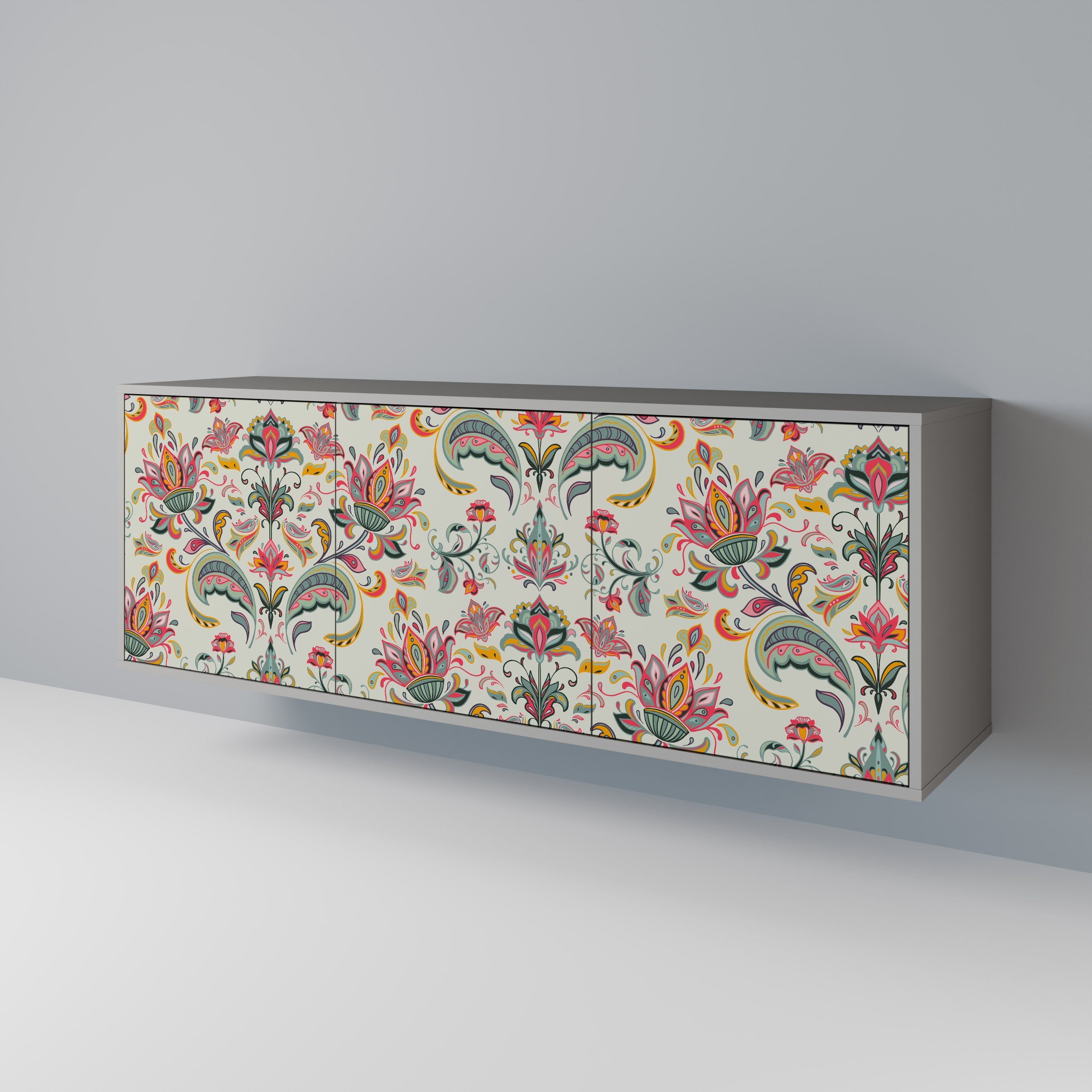 ORGANIC FOLKLORE 3-türiges Sideboard in grauem Finish