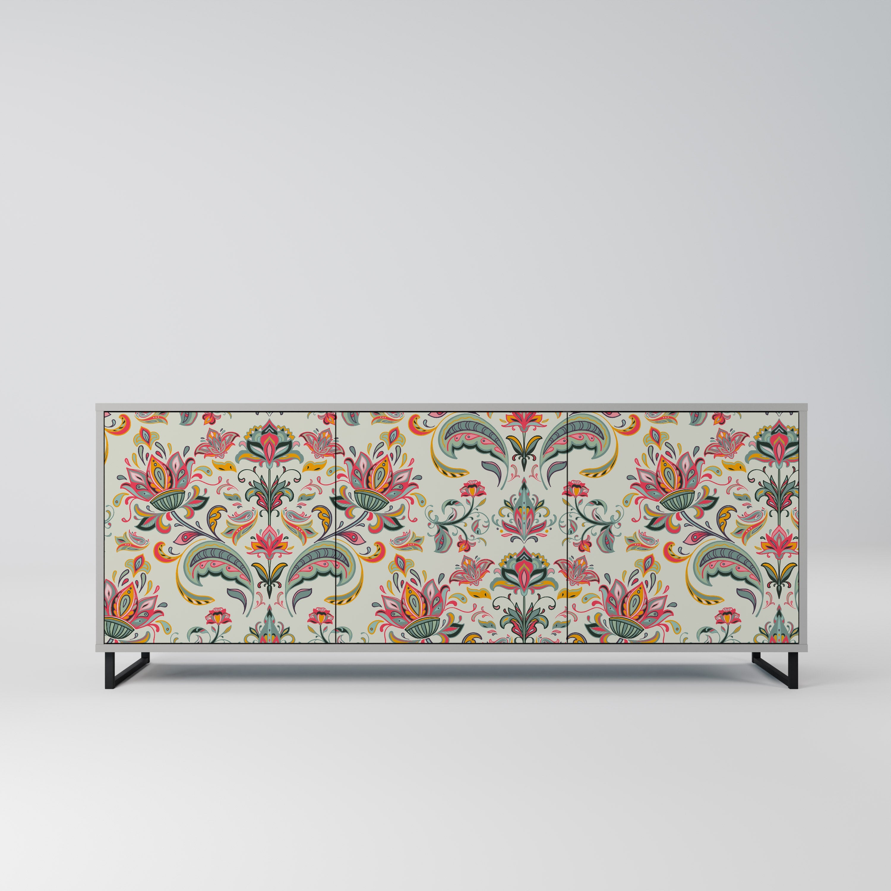 ORGANIC FOLKLORE 3-türiges Sideboard in grauem Finish