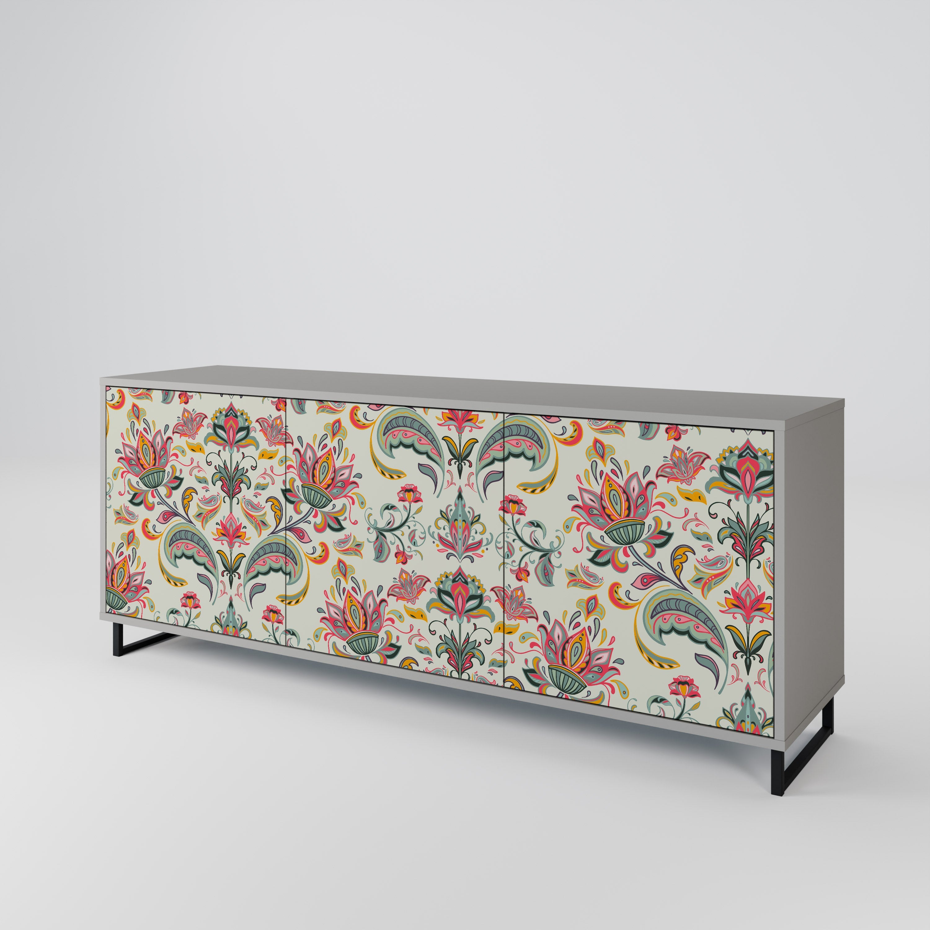 ORGANIC FOLKLORE 3-türiges Sideboard in grauem Finish