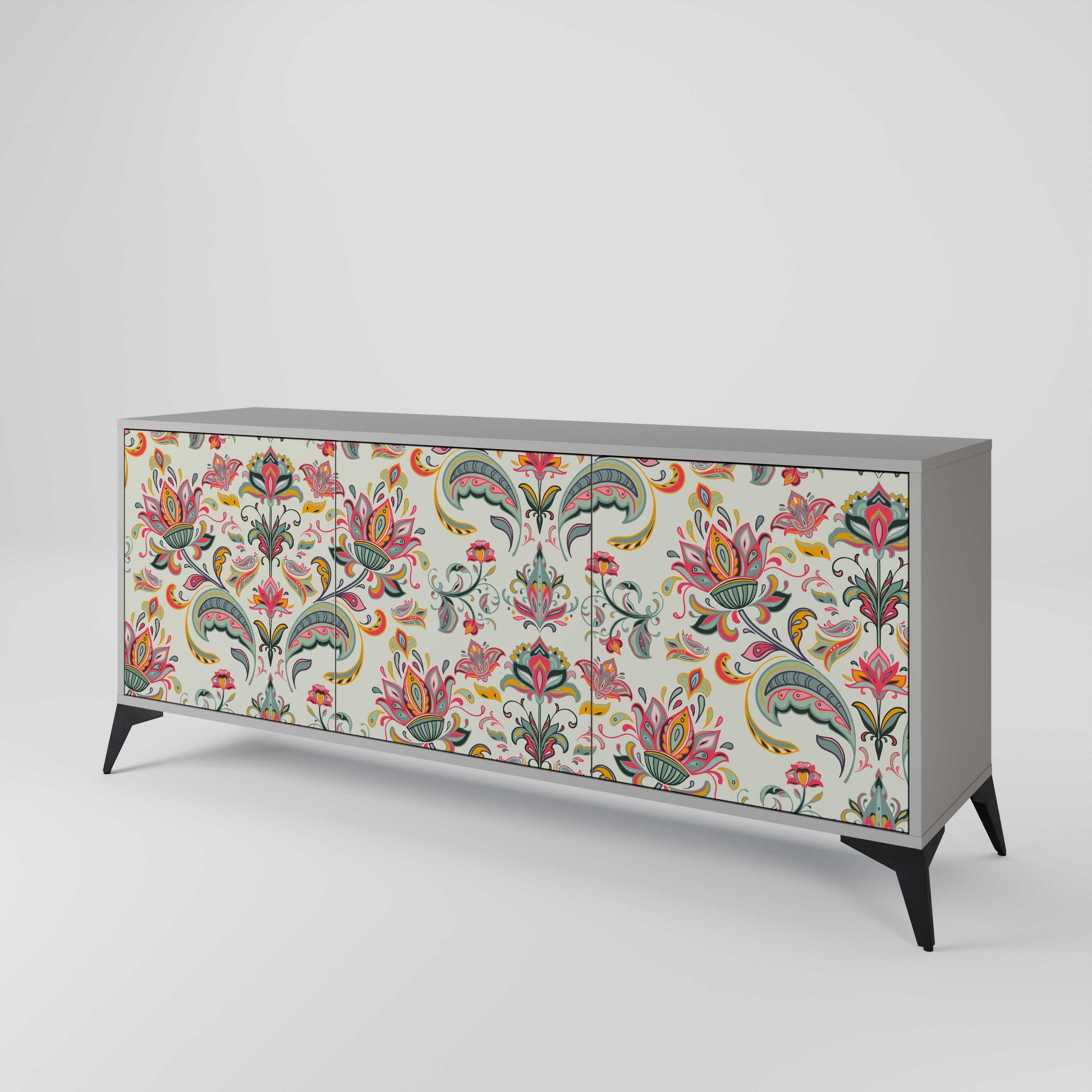 ORGANIC FOLKLORE 3-türiges Sideboard in grauem Finish
